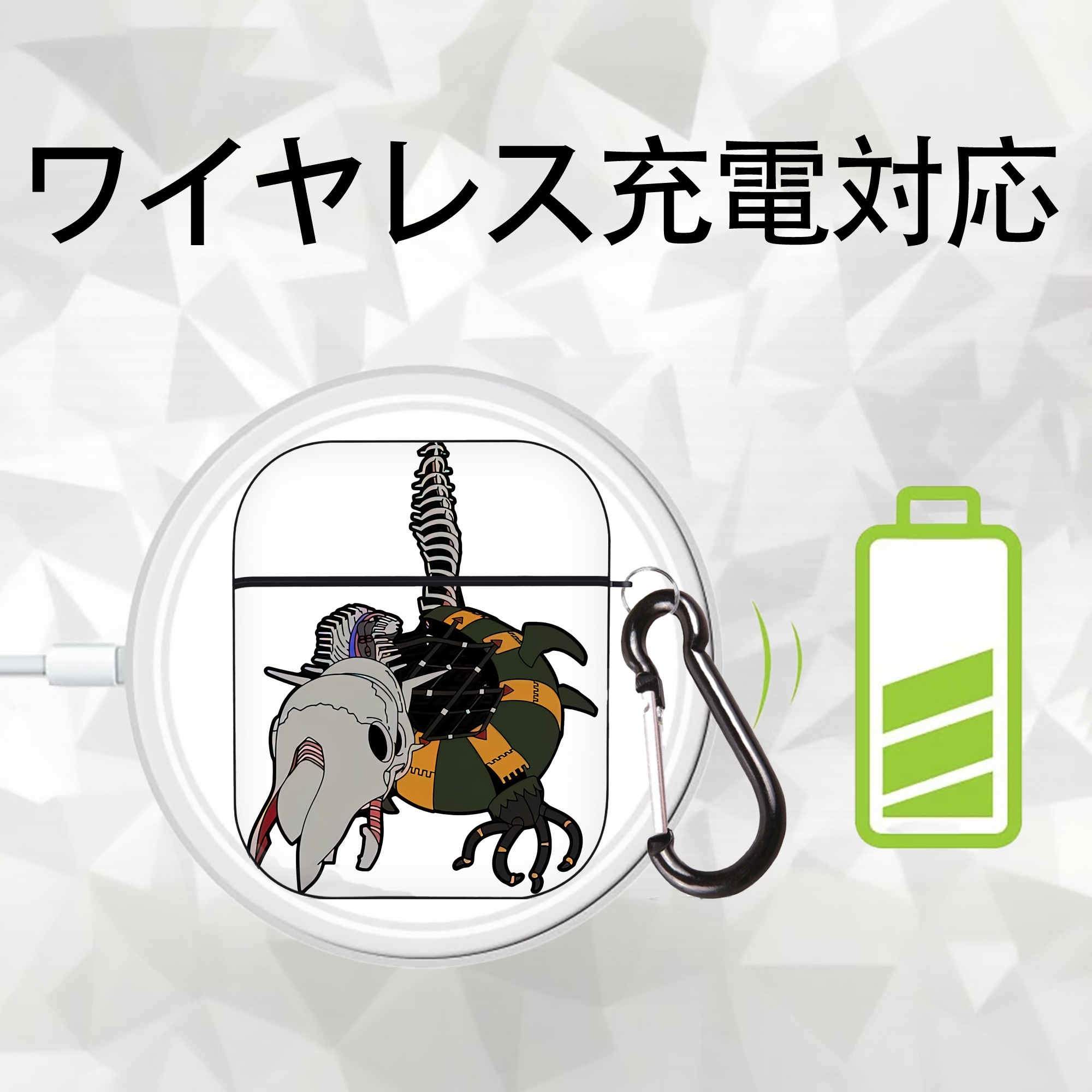 EVA 新世紀エヴァンゲリオン AirPods 第2世代保護ケース ハードシェル ブラック 耐衝撃・防指紋・カラビナ付き