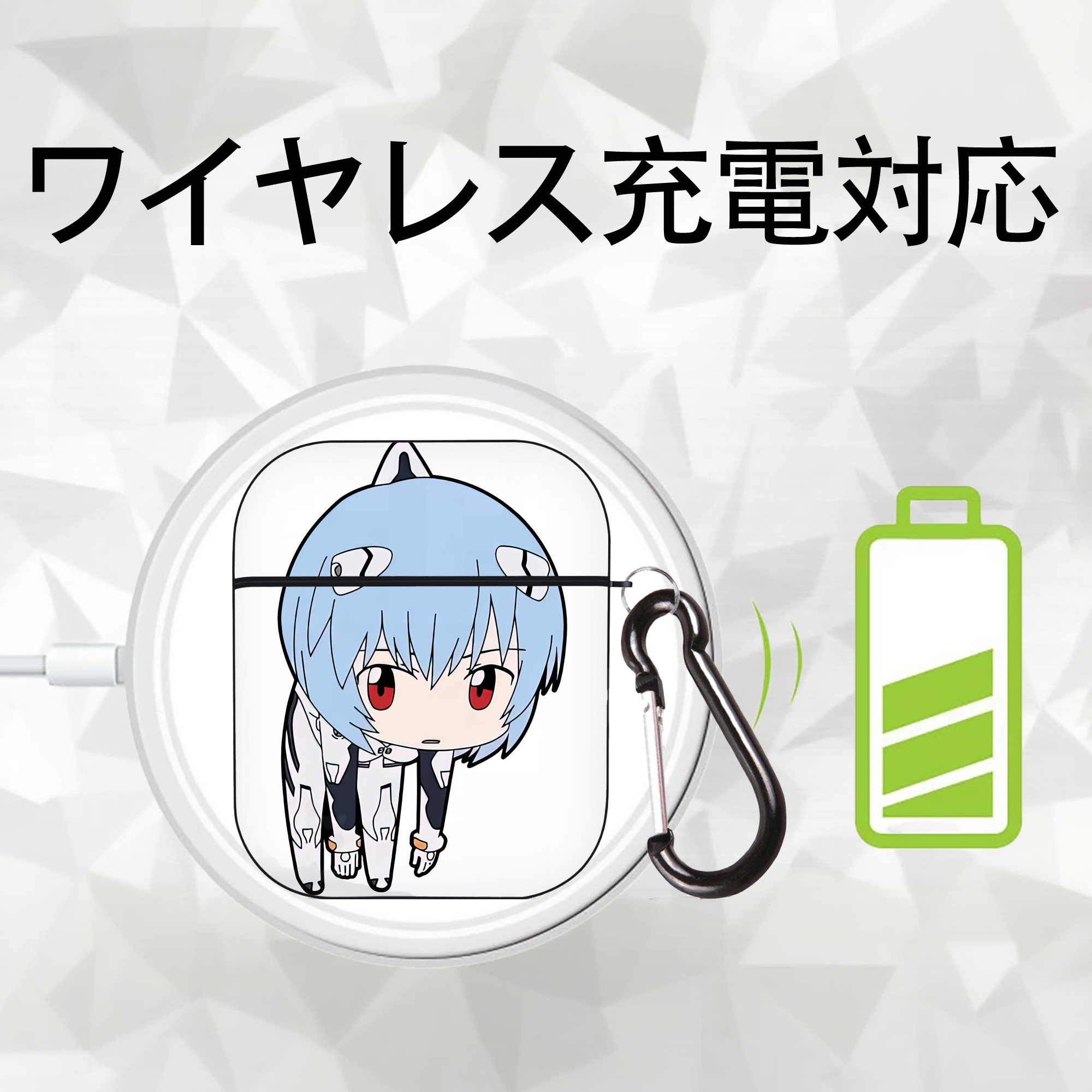 EVA 新世紀エヴァンゲリオン AirPods 第2世代保護ケース ハードシェル ブラック 耐衝撃・防指紋・カラビナ付き