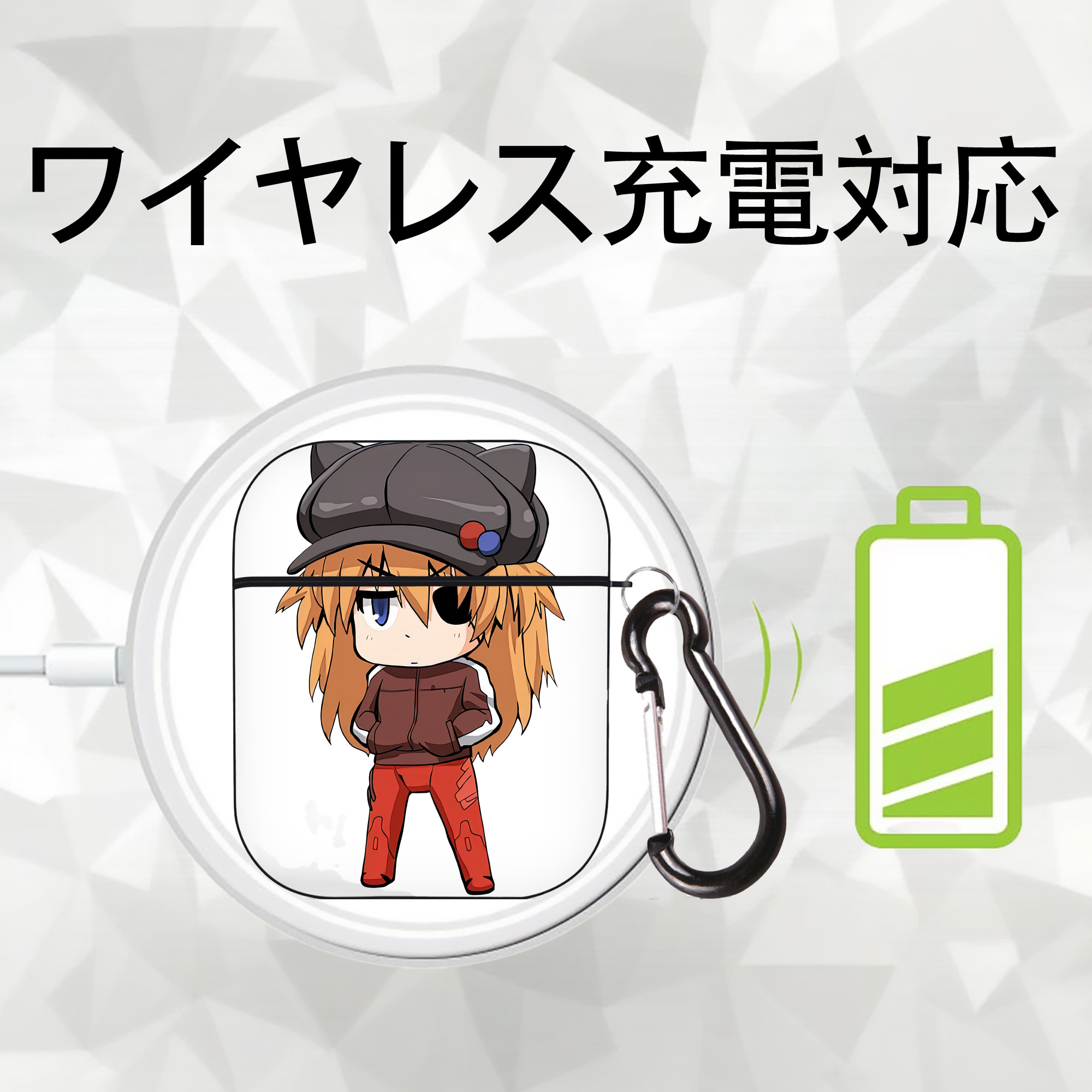 EVA 新世紀エヴァンゲリオン AirPods 第2世代保護ケース ハードシェル ブラック 耐衝撃・防指紋・カラビナ付き