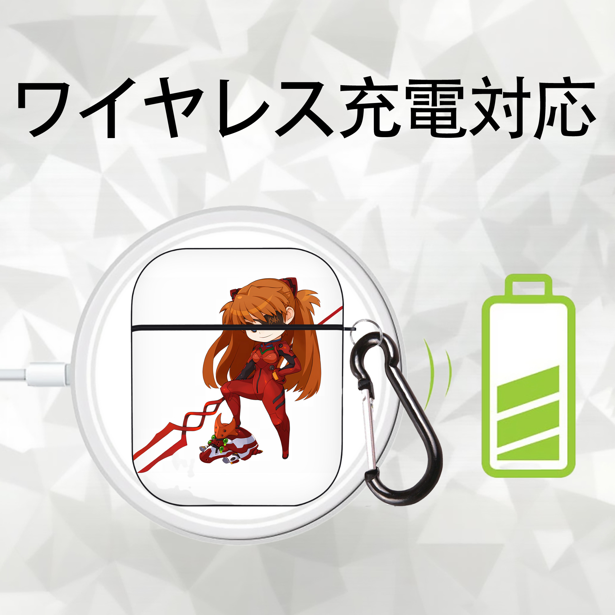EVA 新世紀エヴァンゲリオン AirPods 第2世代保護ケース ハードシェル ブラック 耐衝撃・防指紋・カラビナ付き