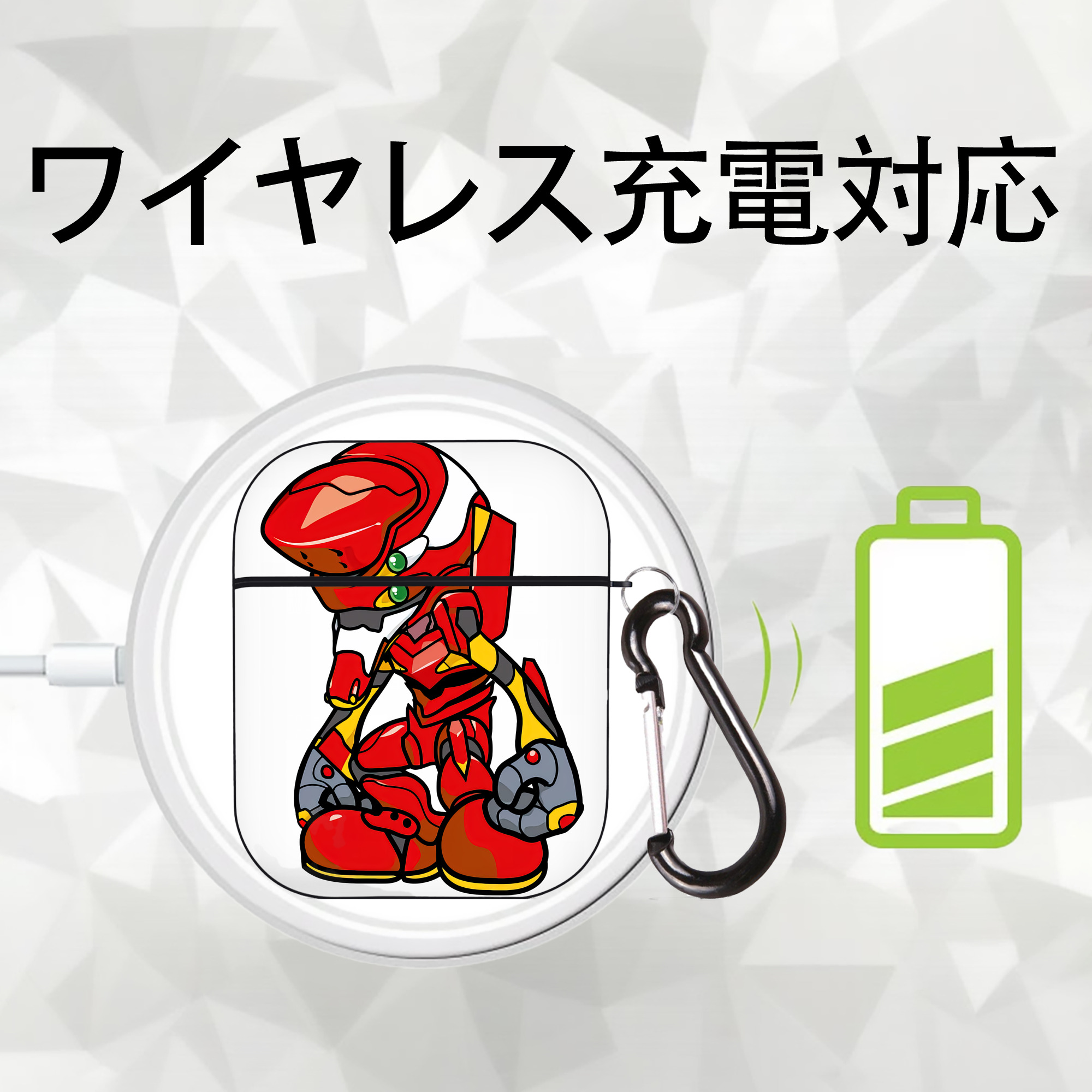 EVA 新世紀エヴァンゲリオン AirPods 第2世代保護ケース ハードシェル ブラック 耐衝撃・防指紋・カラビナ付き