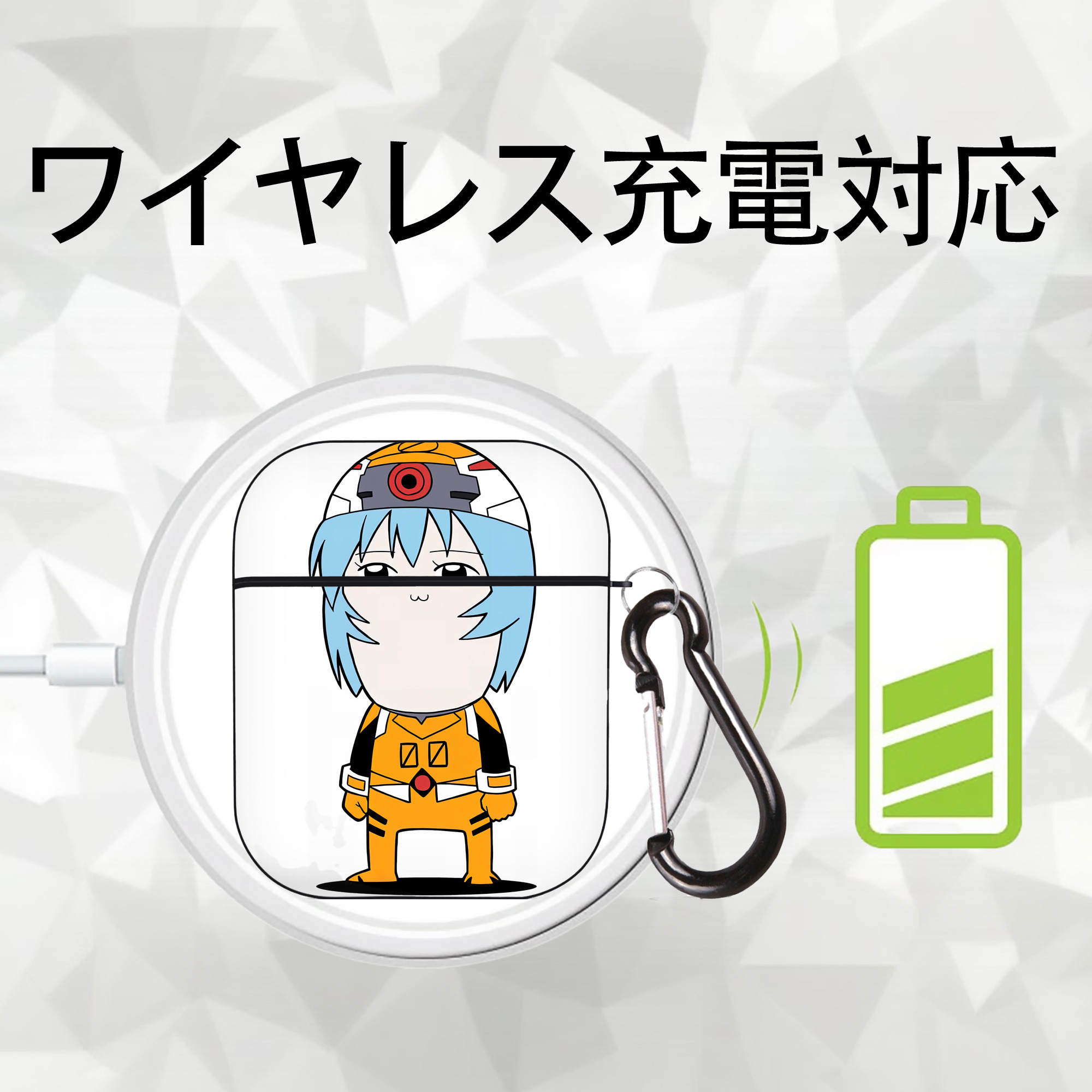 EVA 新世紀エヴァンゲリオン AirPods 第2世代保護ケース ハードシェル ブラック 耐衝撃・防指紋・カラビナ付き