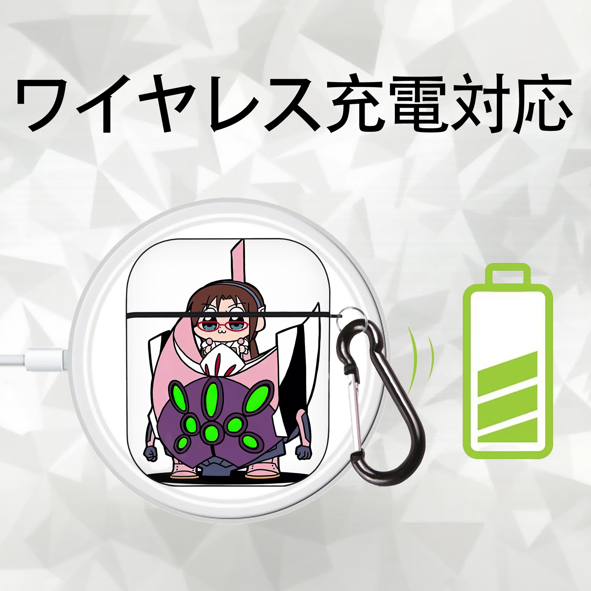 EVA 新世紀エヴァンゲリオン AirPods 第2世代保護ケース ハードシェル ブラック 耐衝撃・防指紋・カラビナ付き