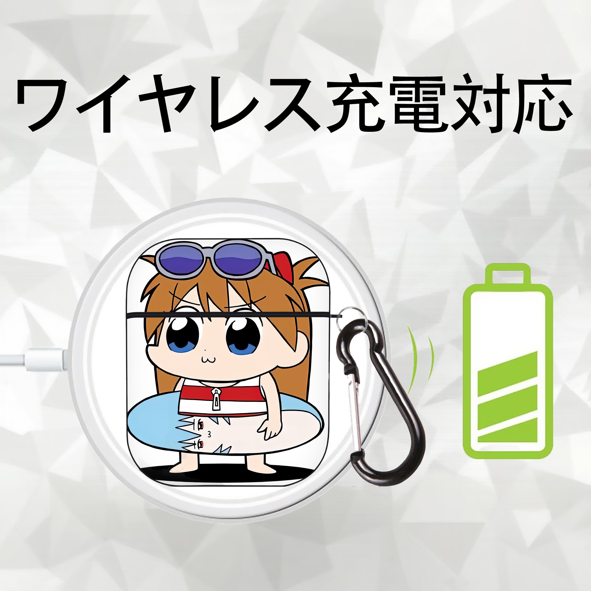 EVA 新世紀エヴァンゲリオン AirPods 第2世代保護ケース ハードシェル ブラック 耐衝撃・防指紋・カラビナ付き