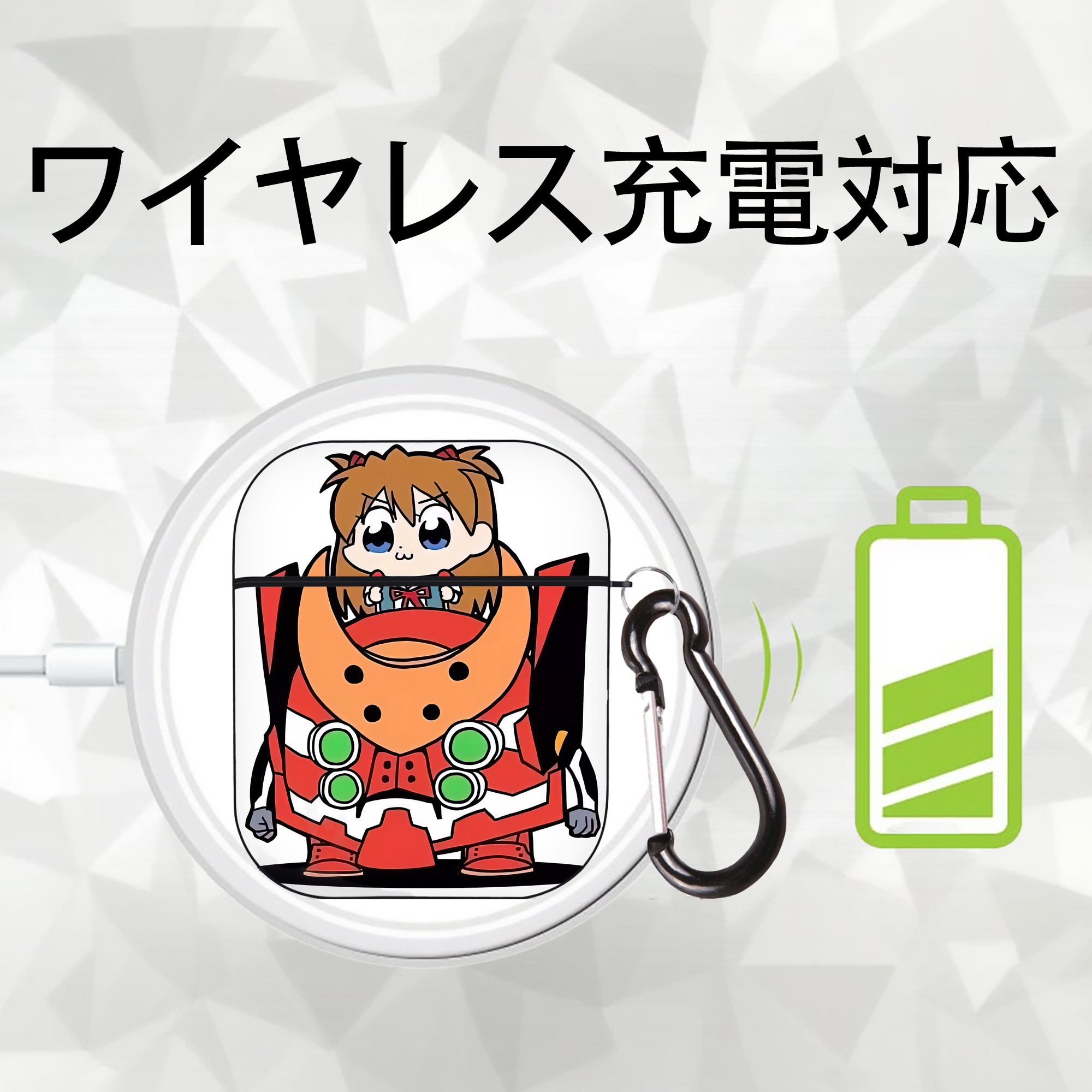 EVA 新世紀エヴァンゲリオン AirPods 第2世代保護ケース ハードシェル ブラック 耐衝撃・防指紋・カラビナ付き