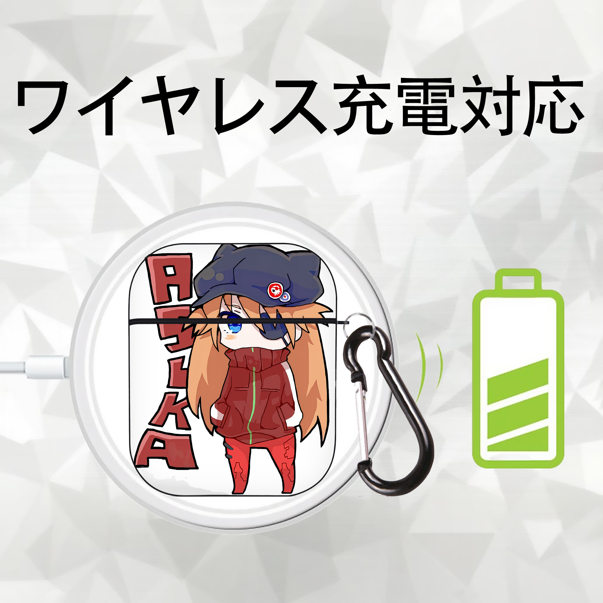 EVA 新世紀エヴァンゲリオン AirPods 第2世代保護ケース ハードシェル ブラック 耐衝撃・防指紋・カラビナ付き