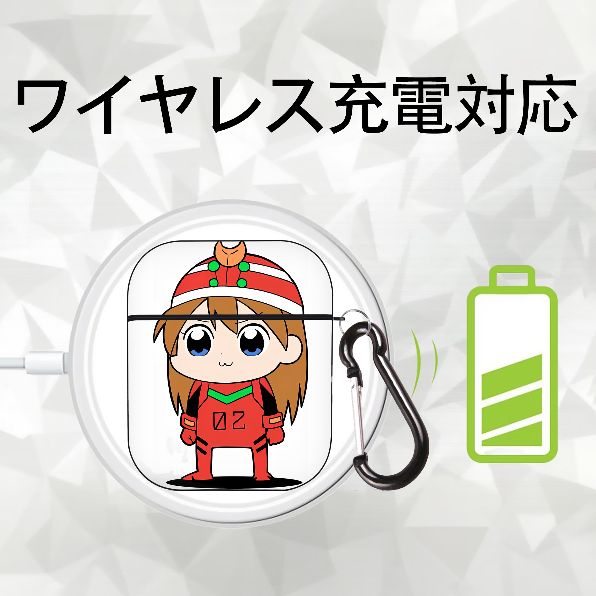 EVA 新世紀エヴァンゲリオン AirPods 第2世代保護ケース ハードシェル ブラック 耐衝撃・防指紋・カラビナ付き