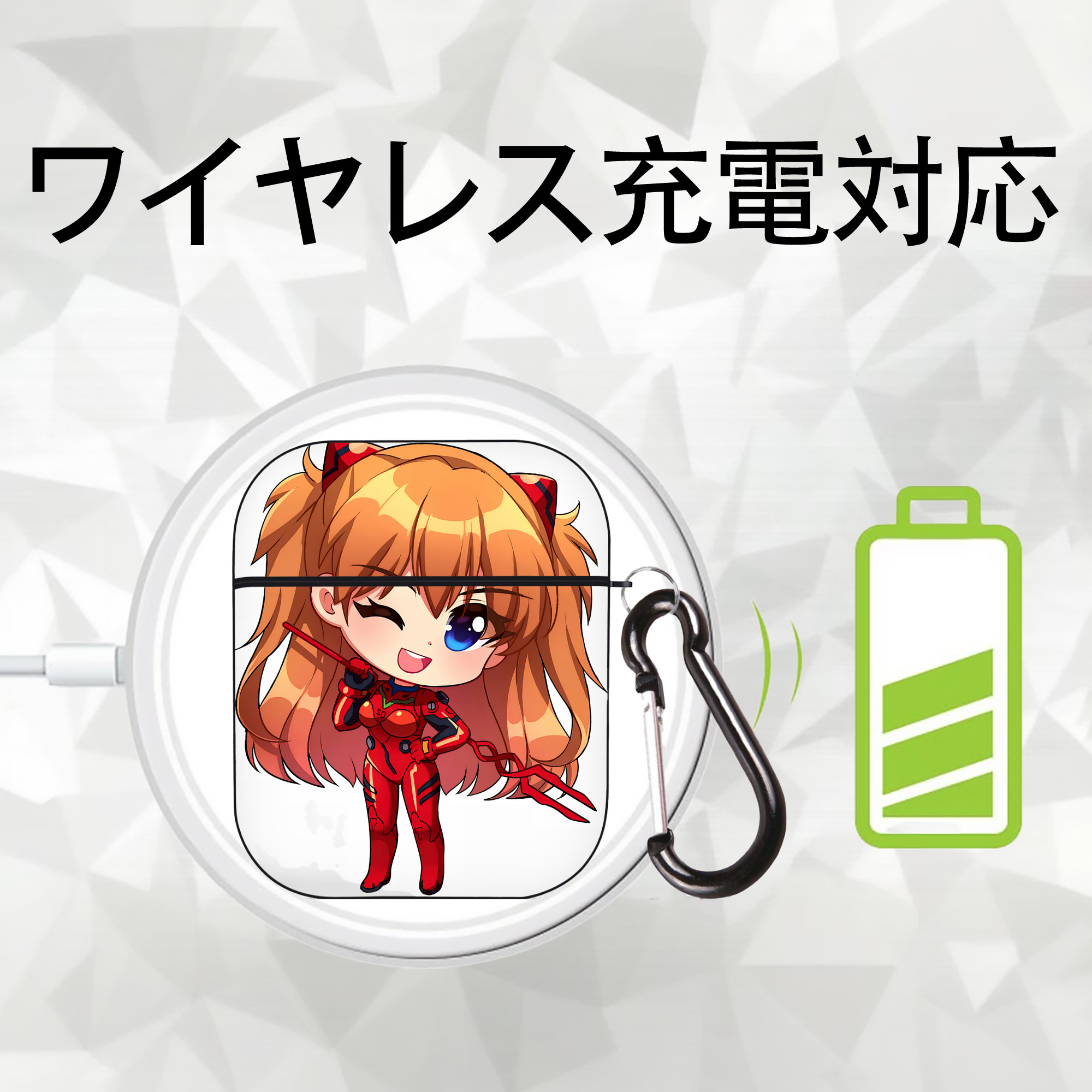 EVA 新世紀エヴァンゲリオン AirPods 第2世代保護ケース ハードシェル ブラック 耐衝撃・防指紋・カラビナ付き