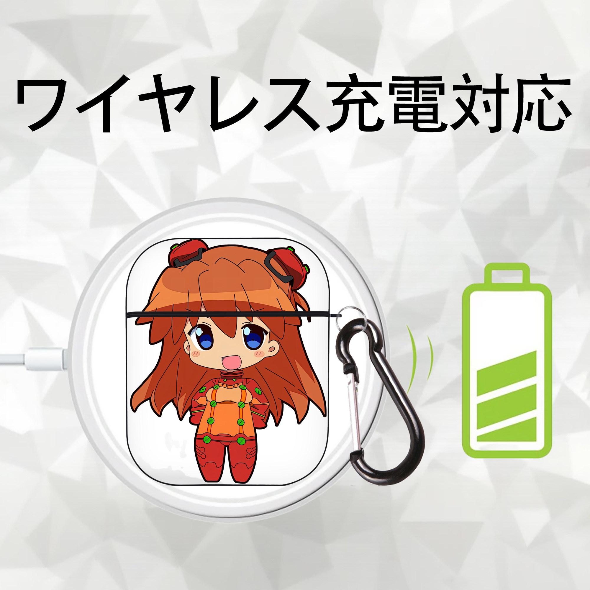 EVA 新世紀エヴァンゲリオン AirPods 第2世代保護ケース ハードシェル ブラック 耐衝撃・防指紋・カラビナ付き