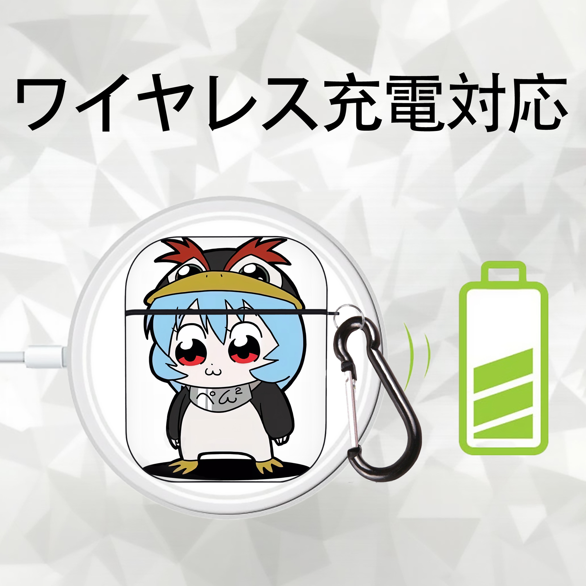 EVA 新世紀エヴァンゲリオン AirPods 第2世代保護ケース ハードシェル ブラック 耐衝撃・防指紋・カラビナ付き