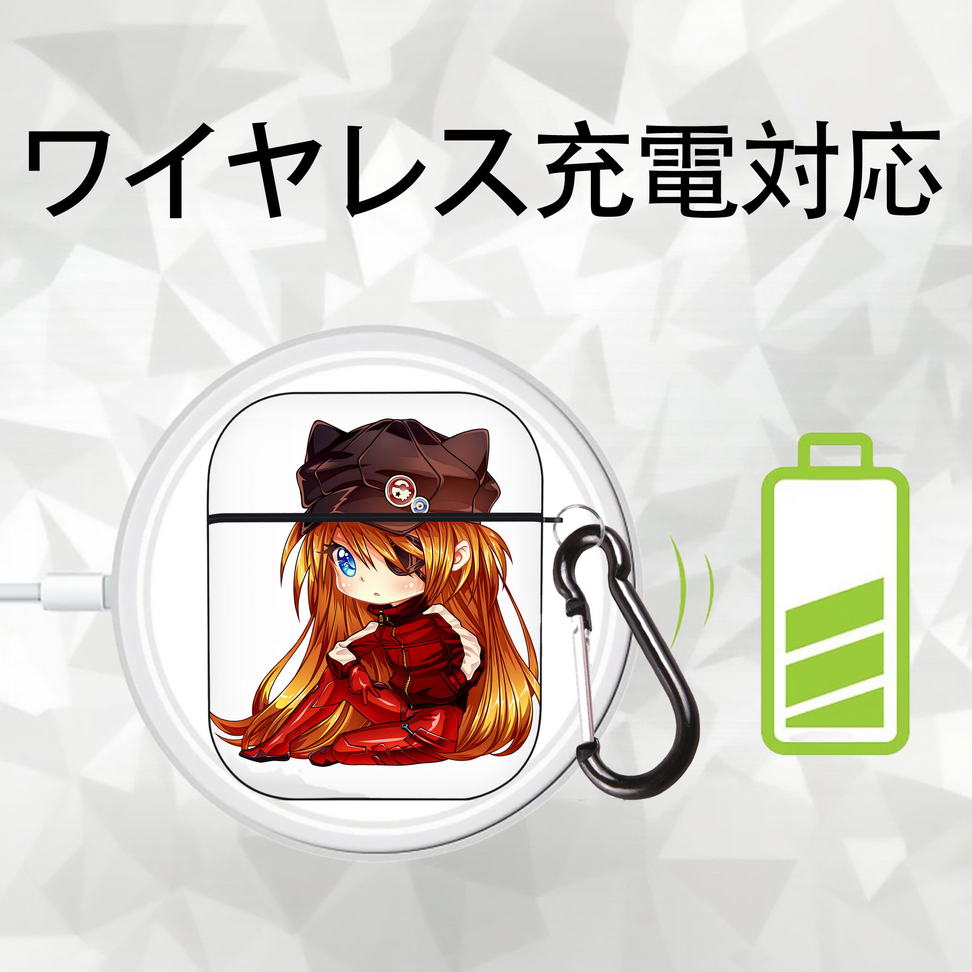 EVA 新世紀エヴァンゲリオン AirPods 第2世代保護ケース ハードシェル ブラック 耐衝撃・防指紋・カラビナ付き