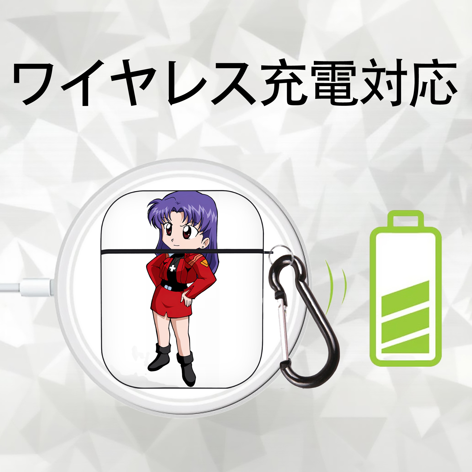 EVA 新世紀エヴァンゲリオン AirPods 第2世代保護ケース ハードシェル ブラック 耐衝撃・防指紋・カラビナ付き