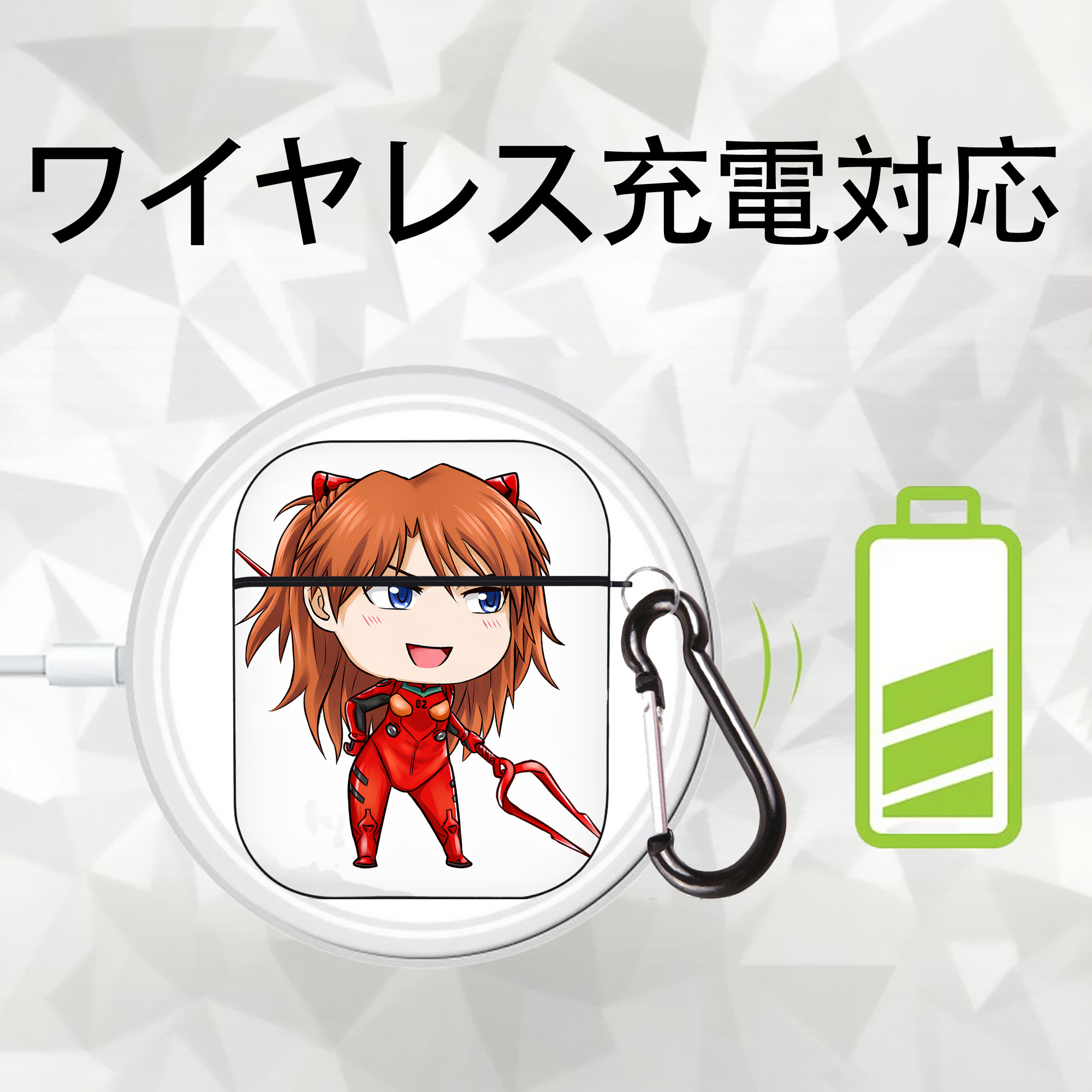 EVA 新世紀エヴァンゲリオン AirPods 第2世代保護ケース ハードシェル ブラック 耐衝撃・防指紋・カラビナ付き