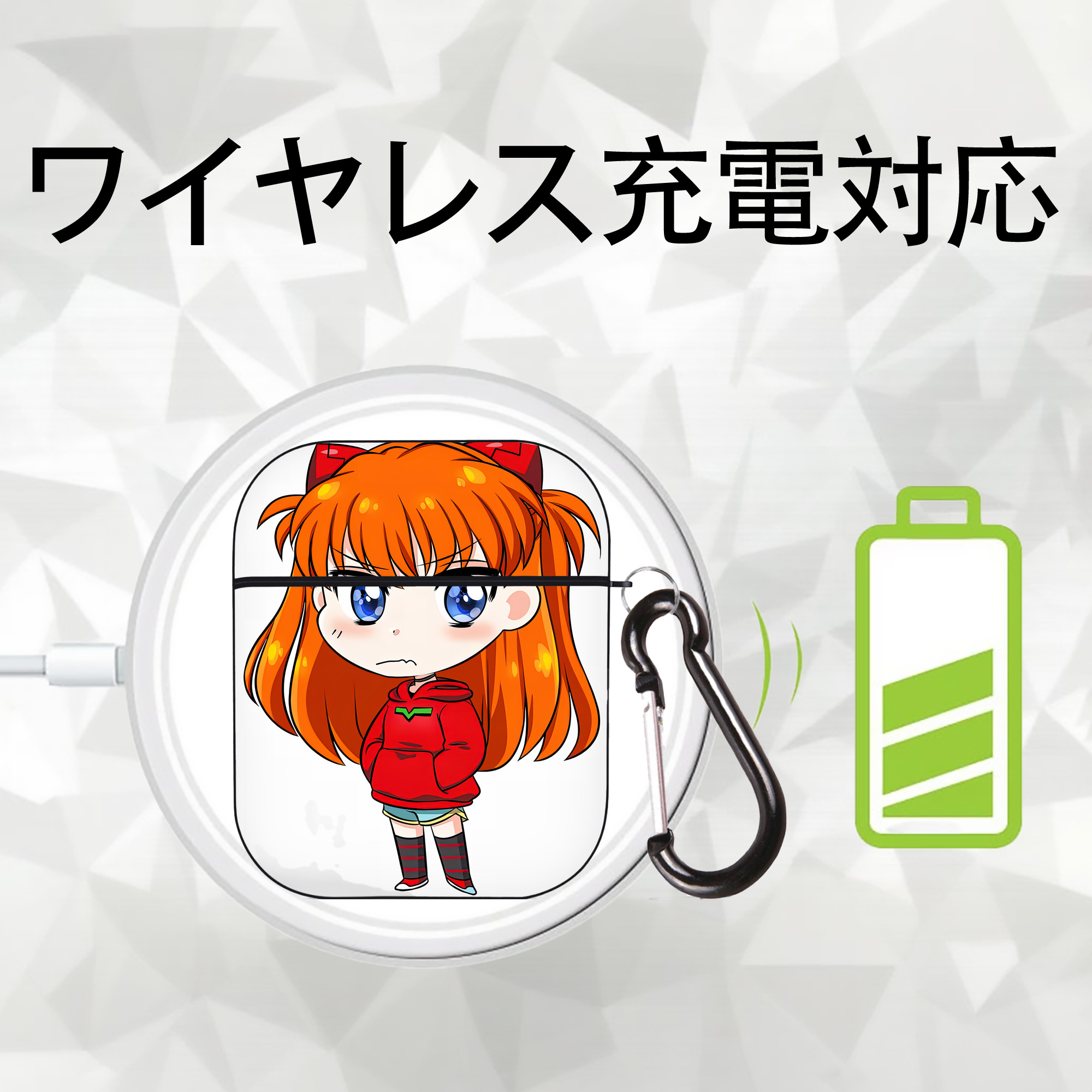 EVA 新世紀エヴァンゲリオン AirPods 第2世代保護ケース ハードシェル ブラック 耐衝撃・防指紋・カラビナ付き