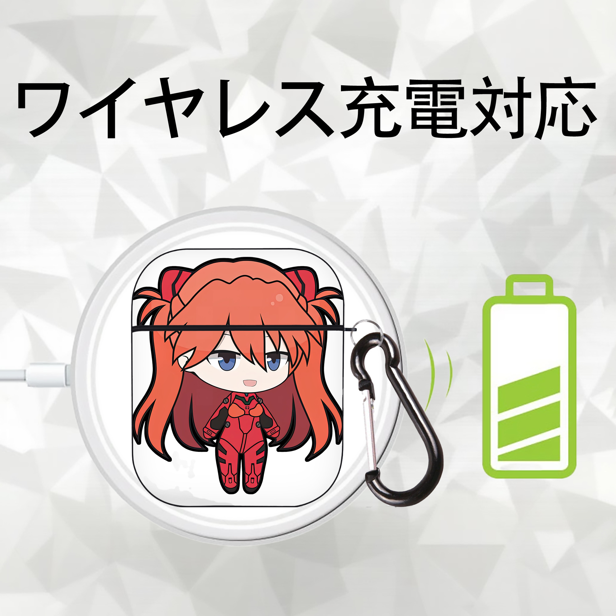 EVA 新世紀エヴァンゲリオン AirPods 第2世代保護ケース ハードシェル ブラック 耐衝撃・防指紋・カラビナ付き