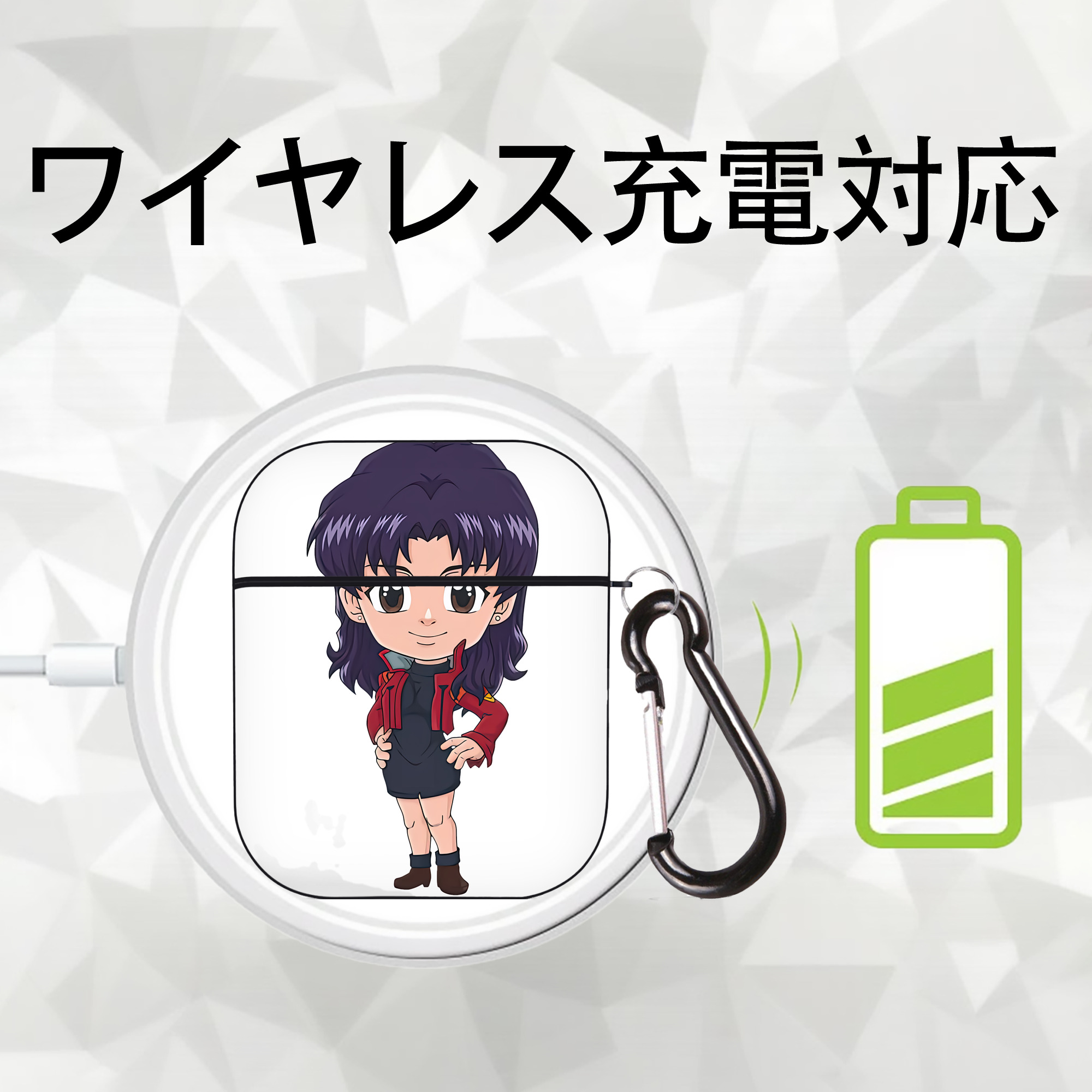 EVA 新世紀エヴァンゲリオン AirPods 第2世代保護ケース ハードシェル ブラック 耐衝撃・防指紋・カラビナ付き