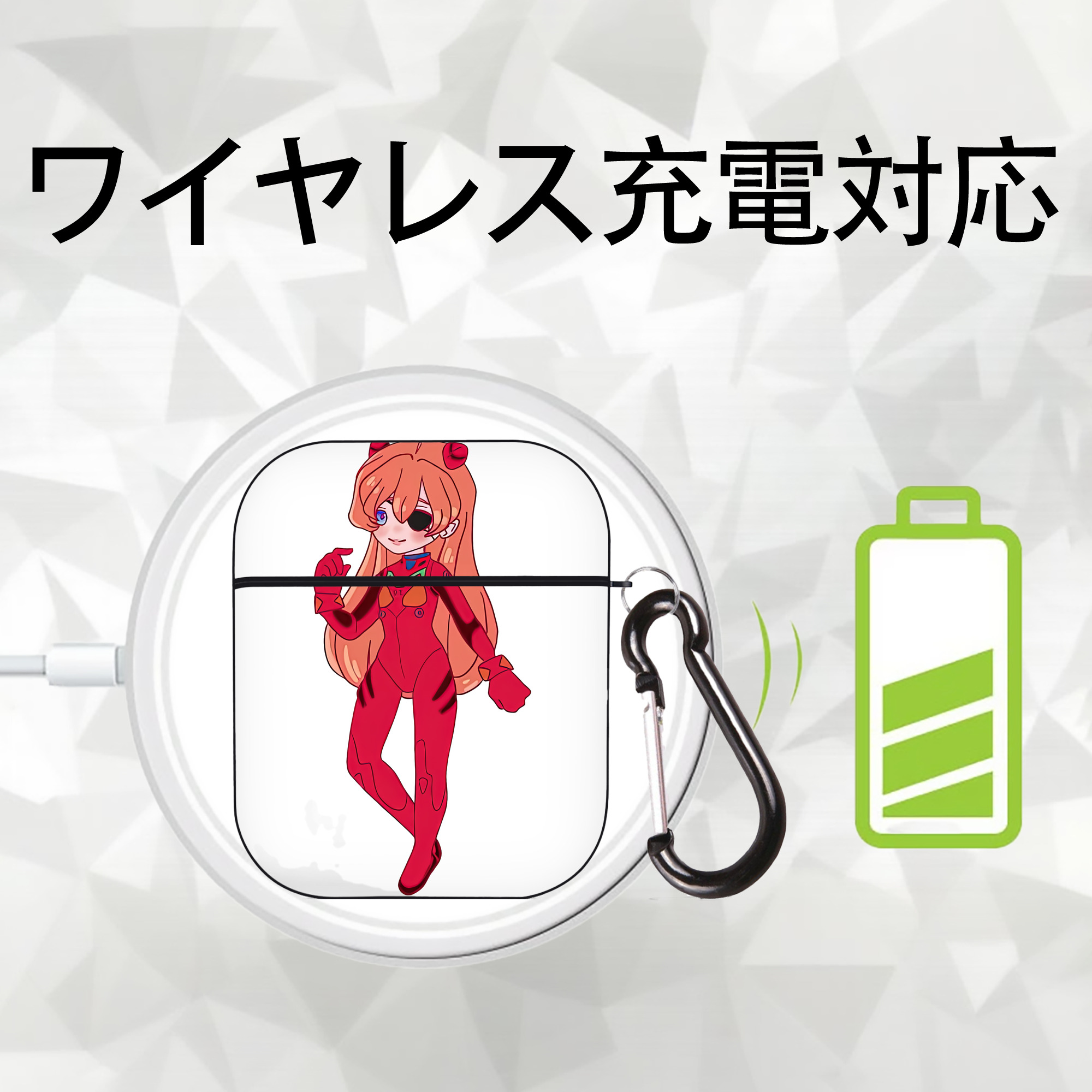 EVA 新世紀エヴァンゲリオン AirPods 第2世代保護ケース ハードシェル ブラック 耐衝撃・防指紋・カラビナ付き