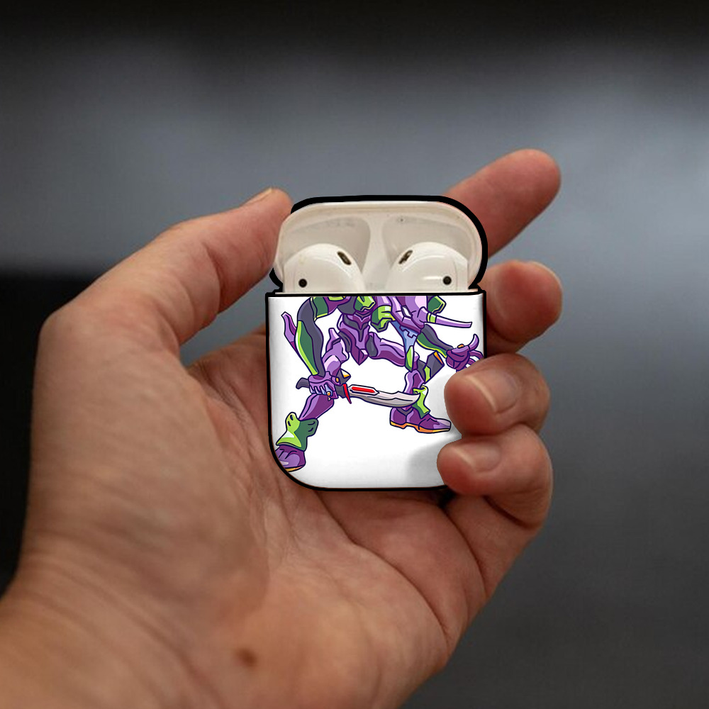 EVA 新世紀エヴァンゲリオン AirPods 第2世代保護ケース ハードシェル ブラック 耐衝撃・防指紋・カラビナ付き