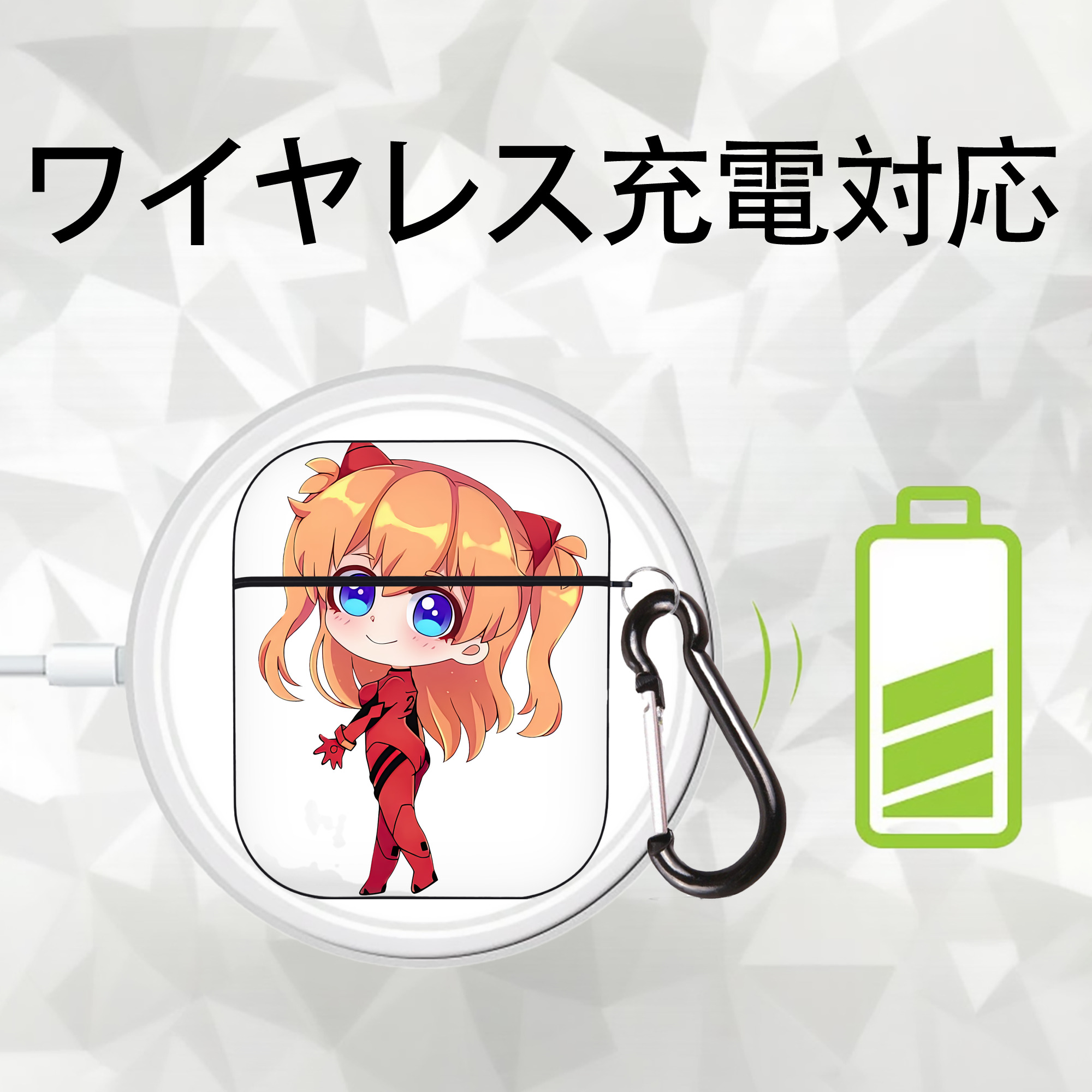 EVA 新世紀エヴァンゲリオン AirPods 第2世代保護ケース ハードシェル ブラック 耐衝撃・防指紋・カラビナ付き