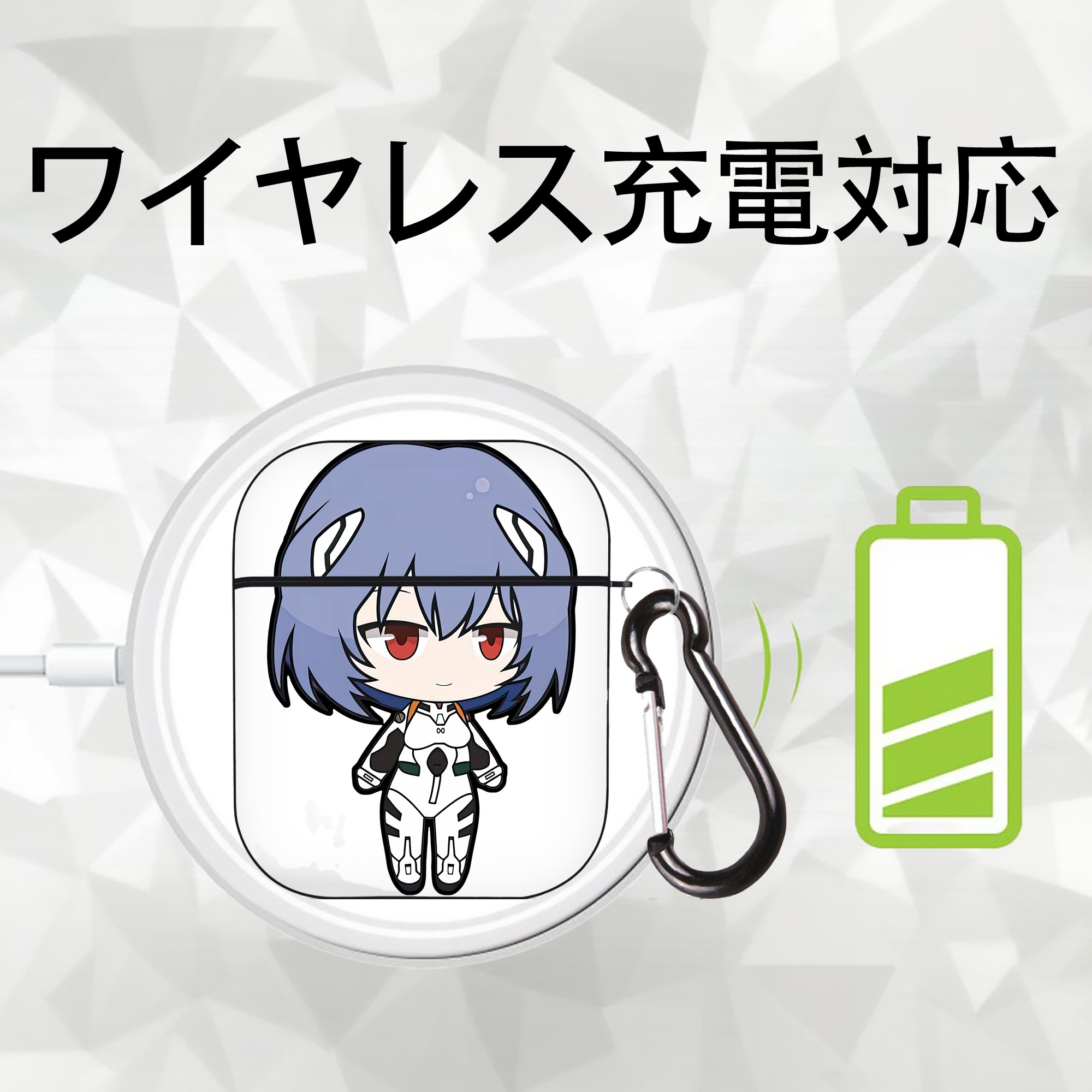 EVA 新世紀エヴァンゲリオン AirPods 第2世代保護ケース ハードシェル ブラック 耐衝撃・防指紋・カラビナ付き