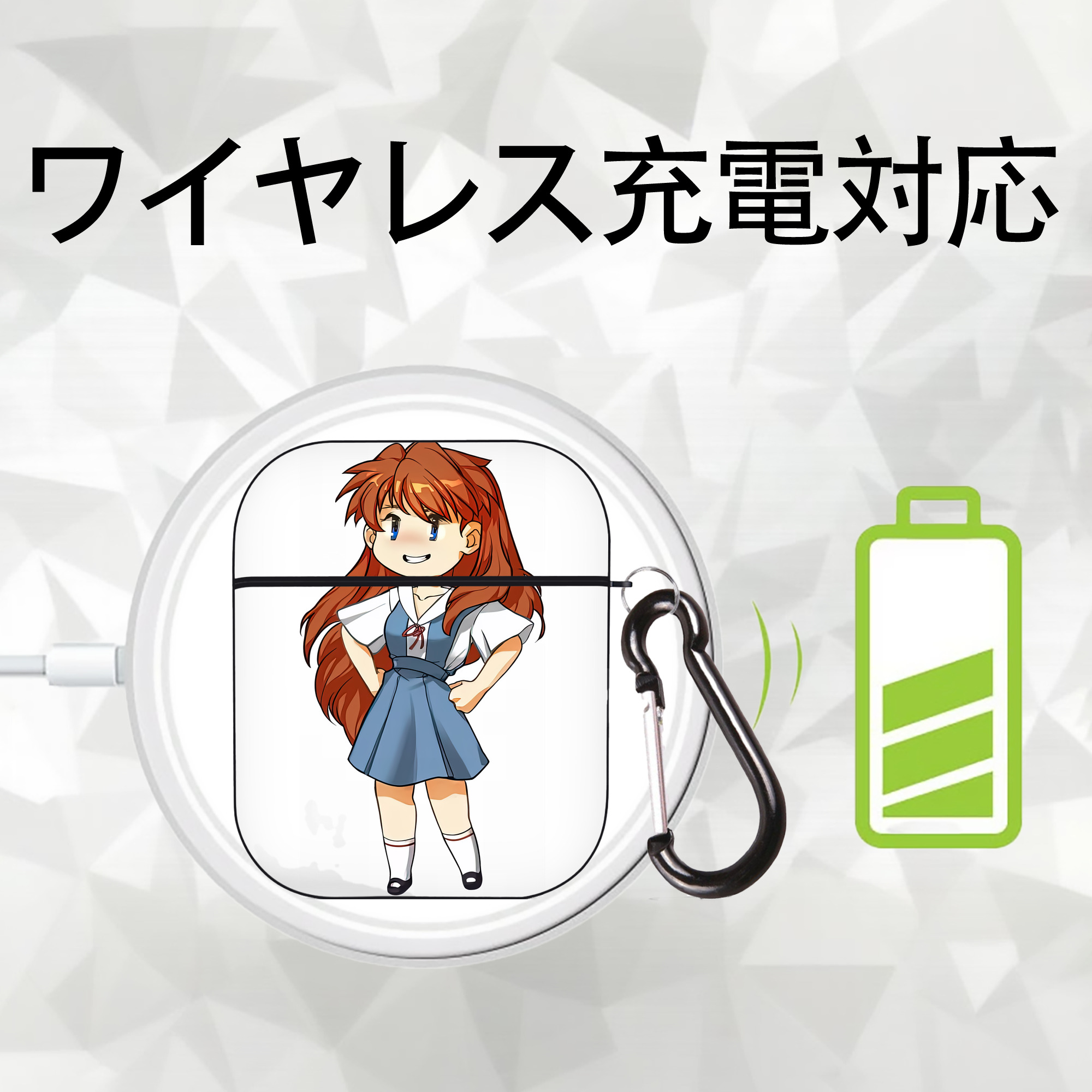 EVA 新世紀エヴァンゲリオン AirPods 第2世代保護ケース ハードシェル ブラック 耐衝撃・防指紋・カラビナ付き