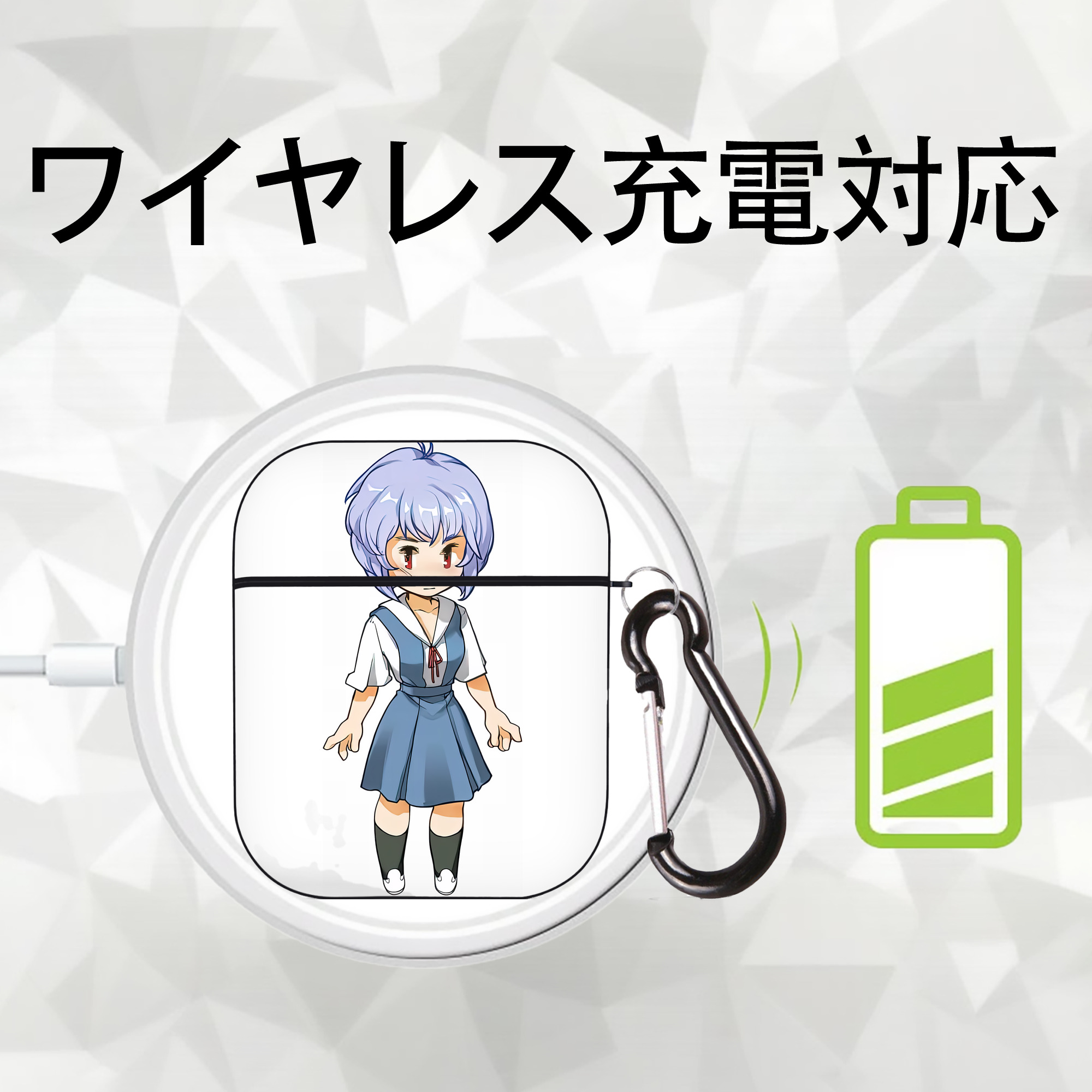 EVA 新世紀エヴァンゲリオン AirPods 第2世代保護ケース ハードシェル ブラック 耐衝撃・防指紋・カラビナ付き