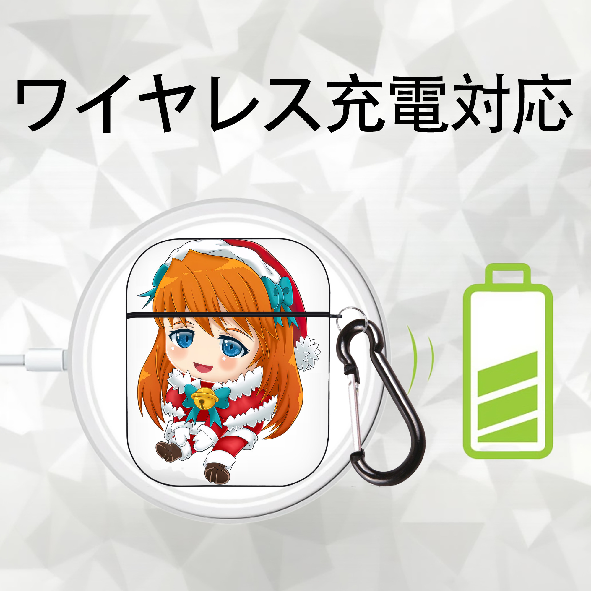 EVA 新世紀エヴァンゲリオン AirPods 第2世代保護ケース ハードシェル ブラック 耐衝撃・防指紋・カラビナ付き