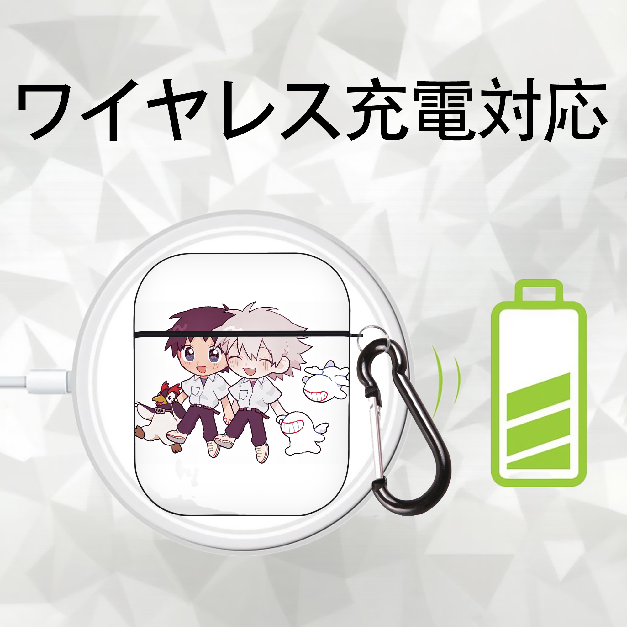 EVA 新世紀エヴァンゲリオン AirPods 第2世代保護ケース ハードシェル ブラック 耐衝撃・防指紋・カラビナ付き