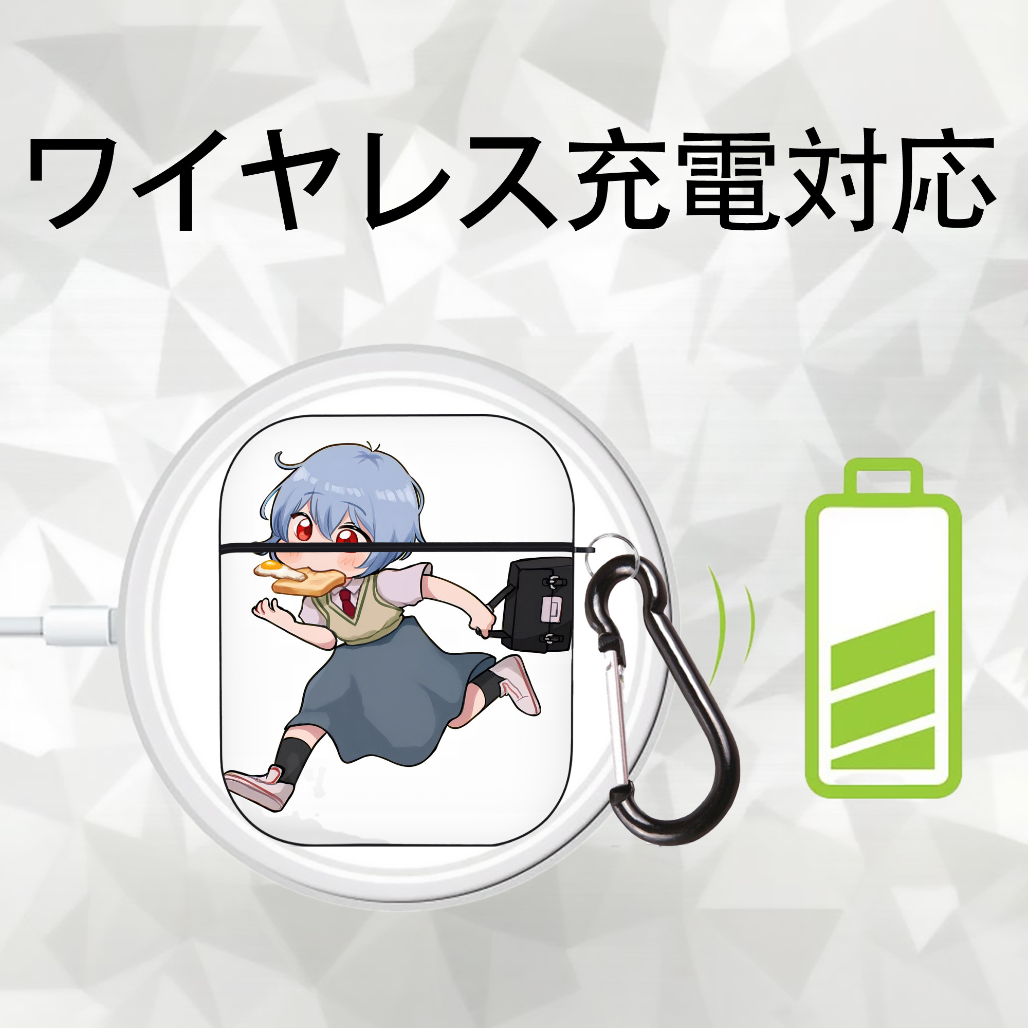 EVA 新世紀エヴァンゲリオン AirPods 第2世代保護ケース ハードシェル ブラック 耐衝撃・防指紋・カラビナ付き