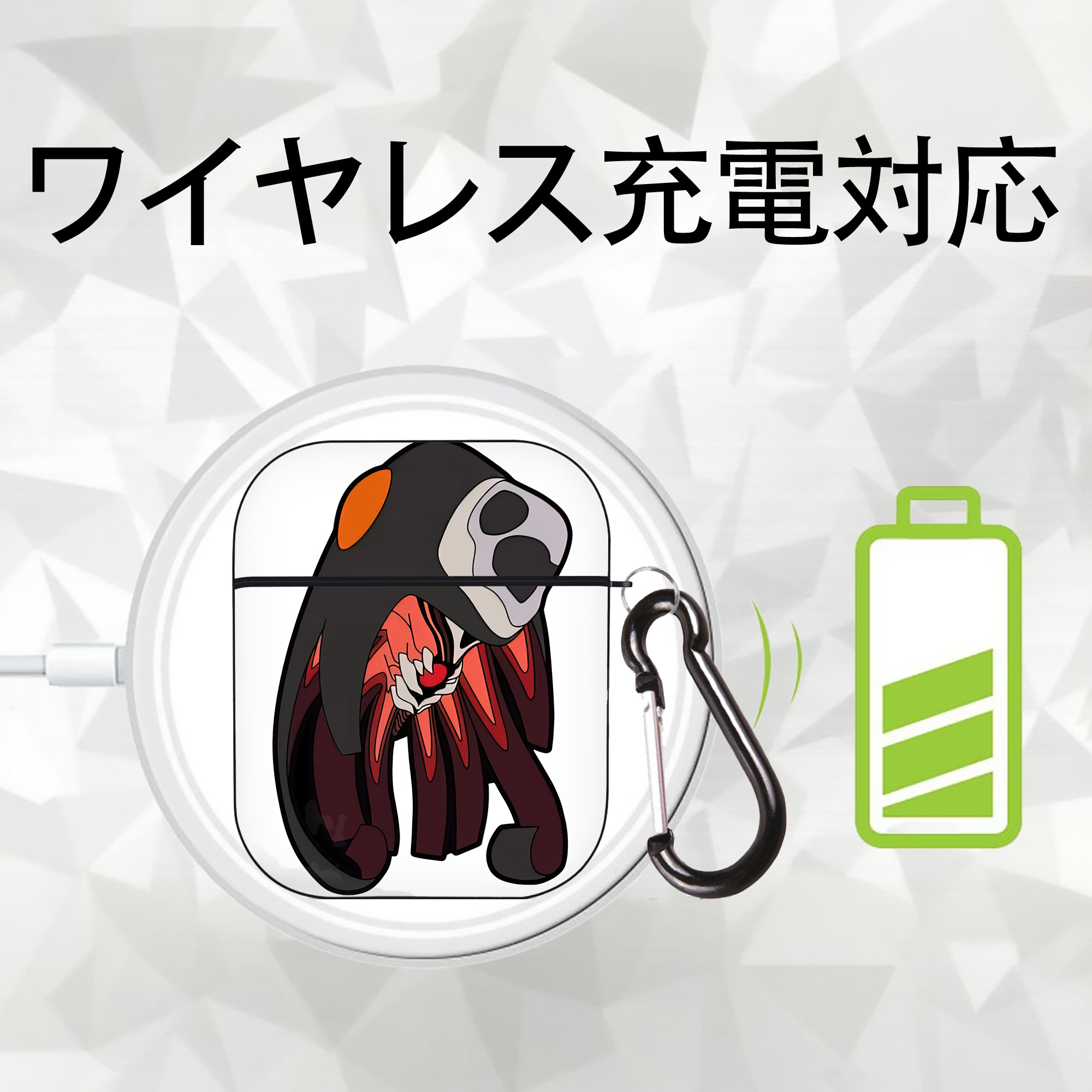 EVA 新世紀エヴァンゲリオン AirPods 第2世代保護ケース ハードシェル ブラック 耐衝撃・防指紋・カラビナ付き