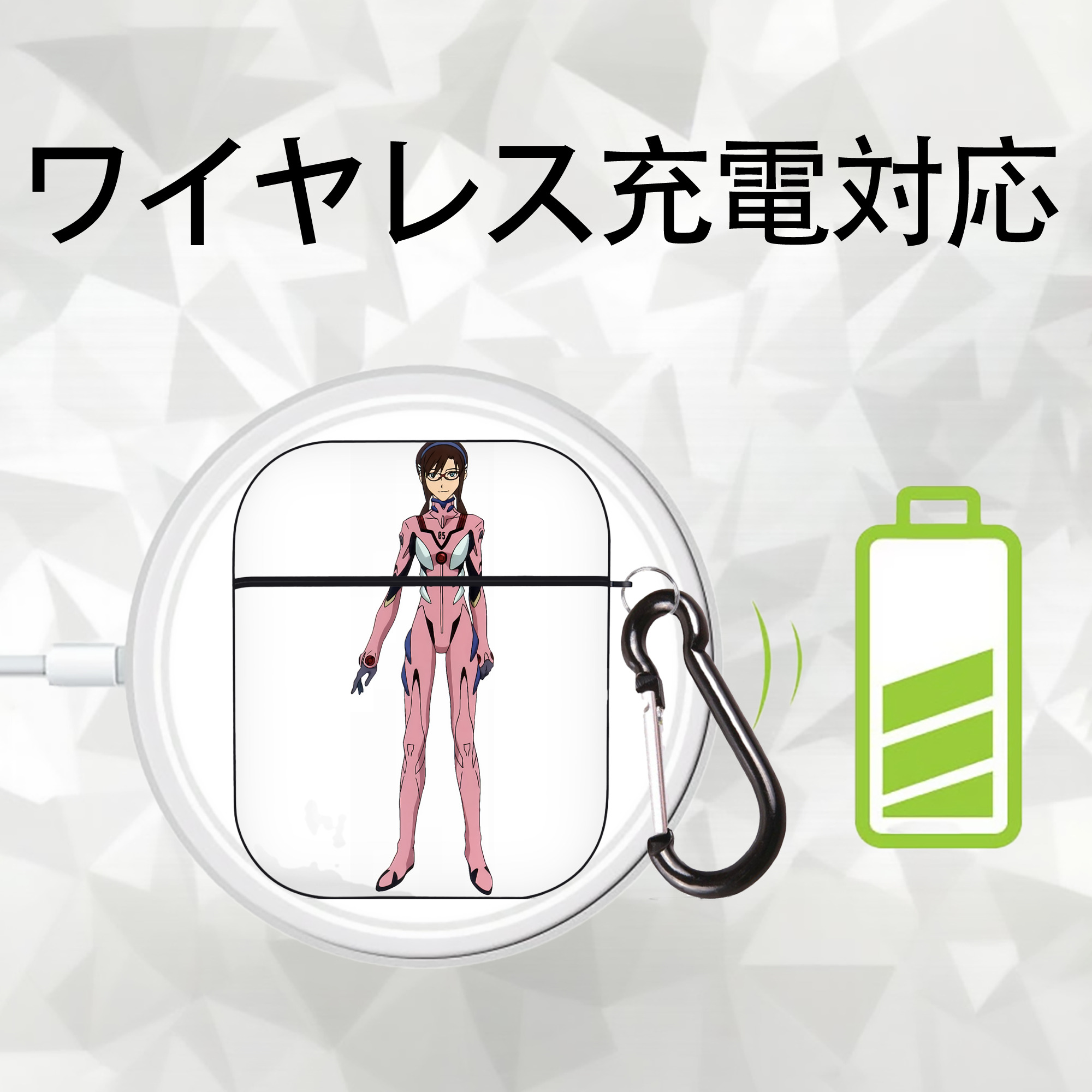 EVA 新世紀エヴァンゲリオン AirPods 第2世代保護ケース ハードシェル ブラック 耐衝撃・防指紋・カラビナ付き