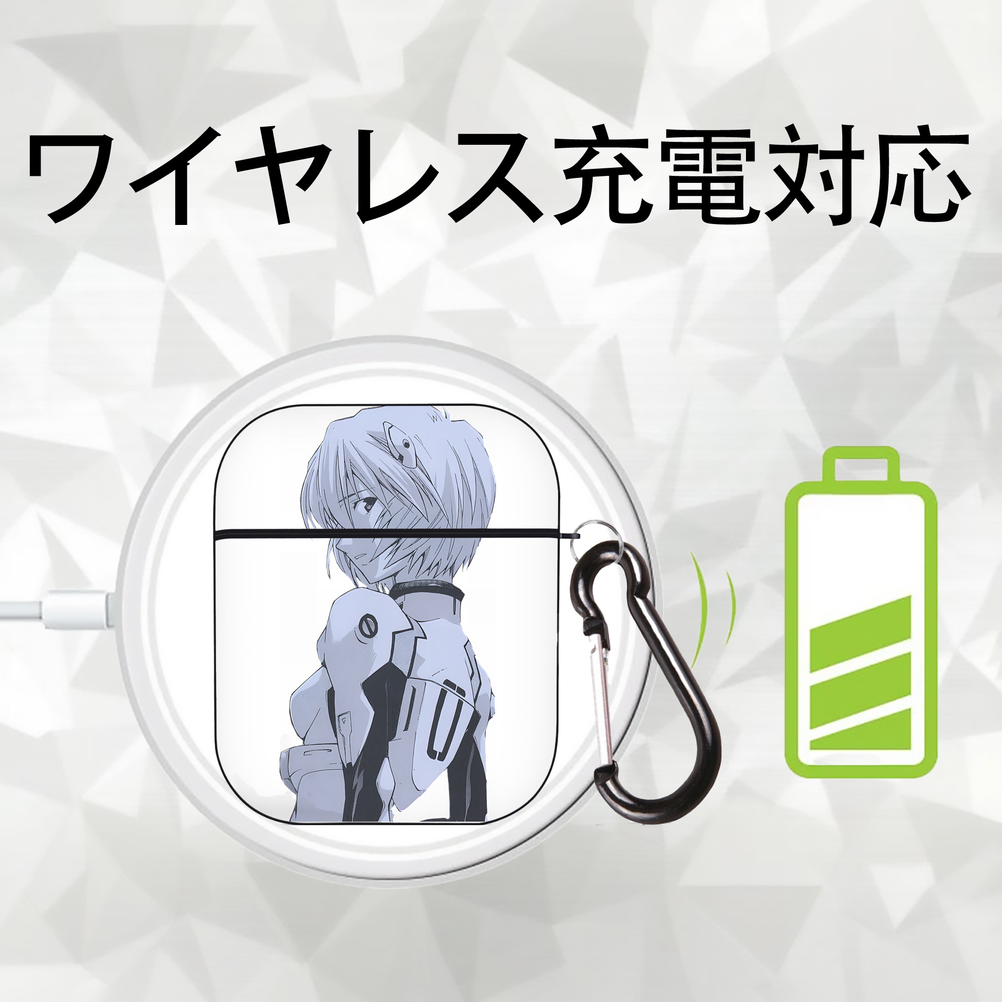 EVA 新世紀エヴァンゲリオン AirPods 第2世代保護ケース ハードシェル ブラック 耐衝撃・防指紋・カラビナ付き