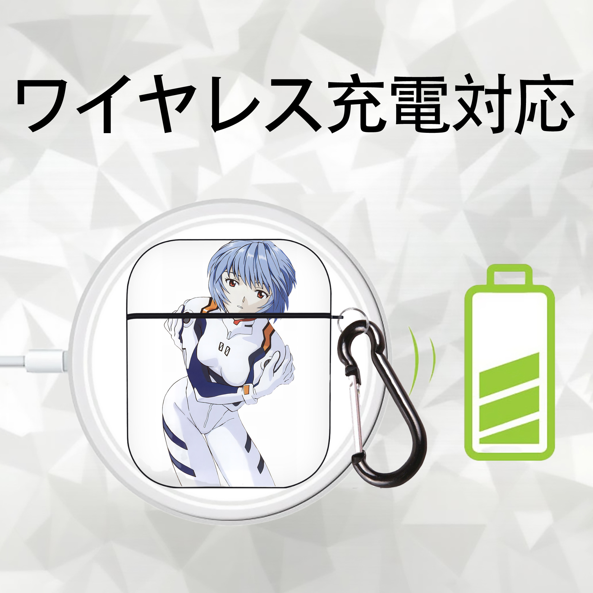 EVA 新世紀エヴァンゲリオン AirPods 第2世代保護ケース ハードシェル ブラック 耐衝撃・防指紋・カラビナ付き