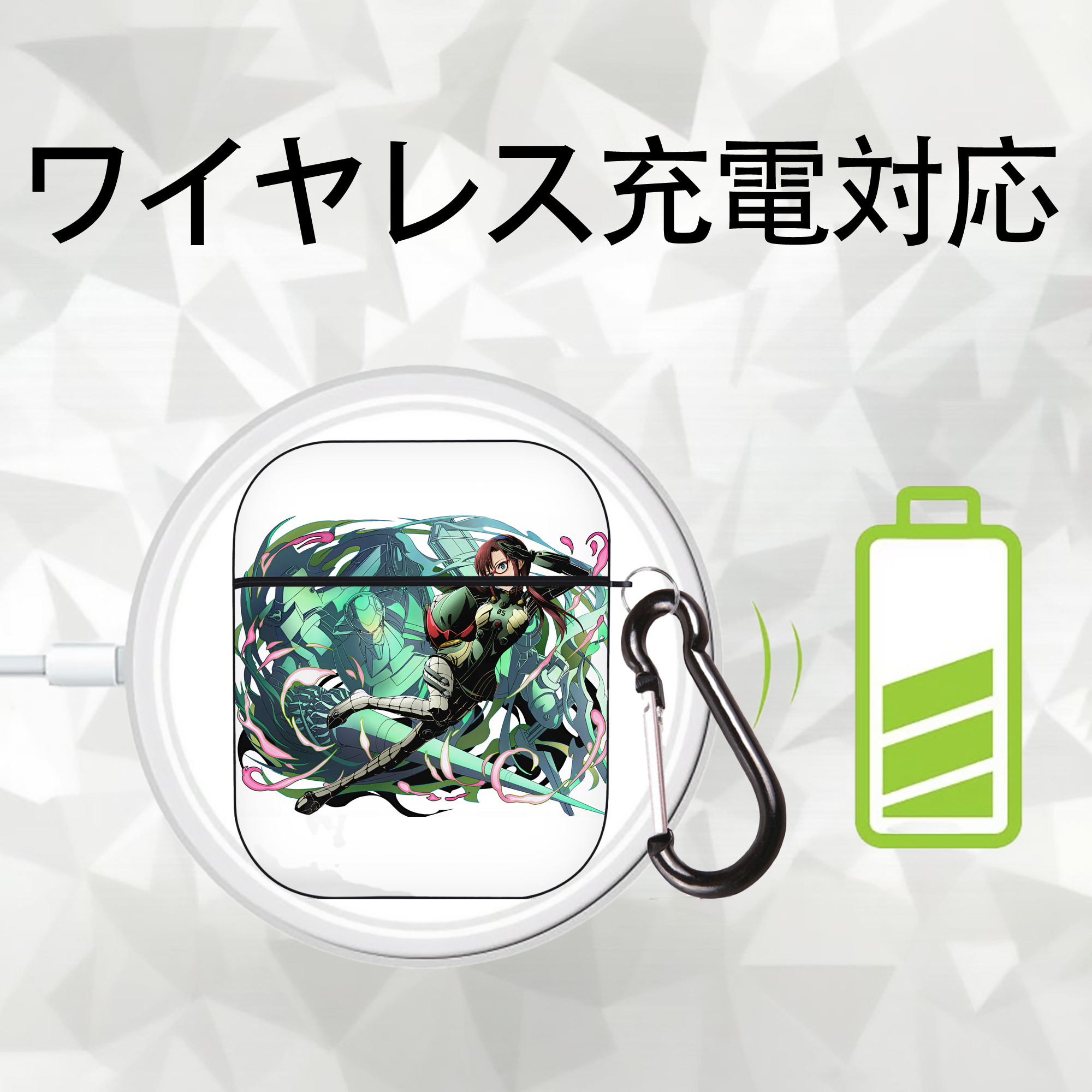 EVA 新世紀エヴァンゲリオン AirPods 第2世代保護ケース ハードシェル ブラック 耐衝撃・防指紋・カラビナ付き