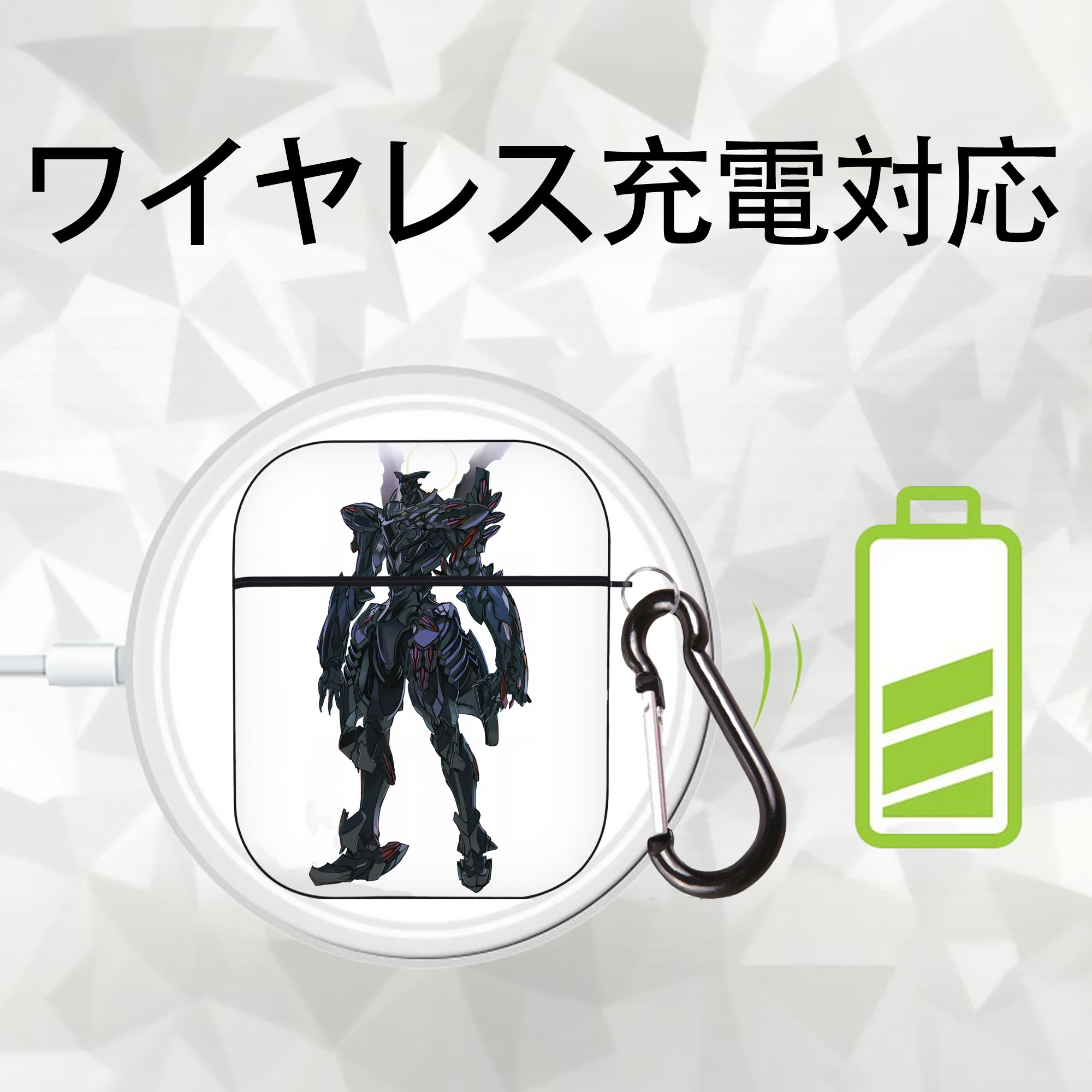 EVA 新世紀エヴァンゲリオン AirPods 第2世代保護ケース ハードシェル ブラック 耐衝撃・防指紋・カラビナ付き