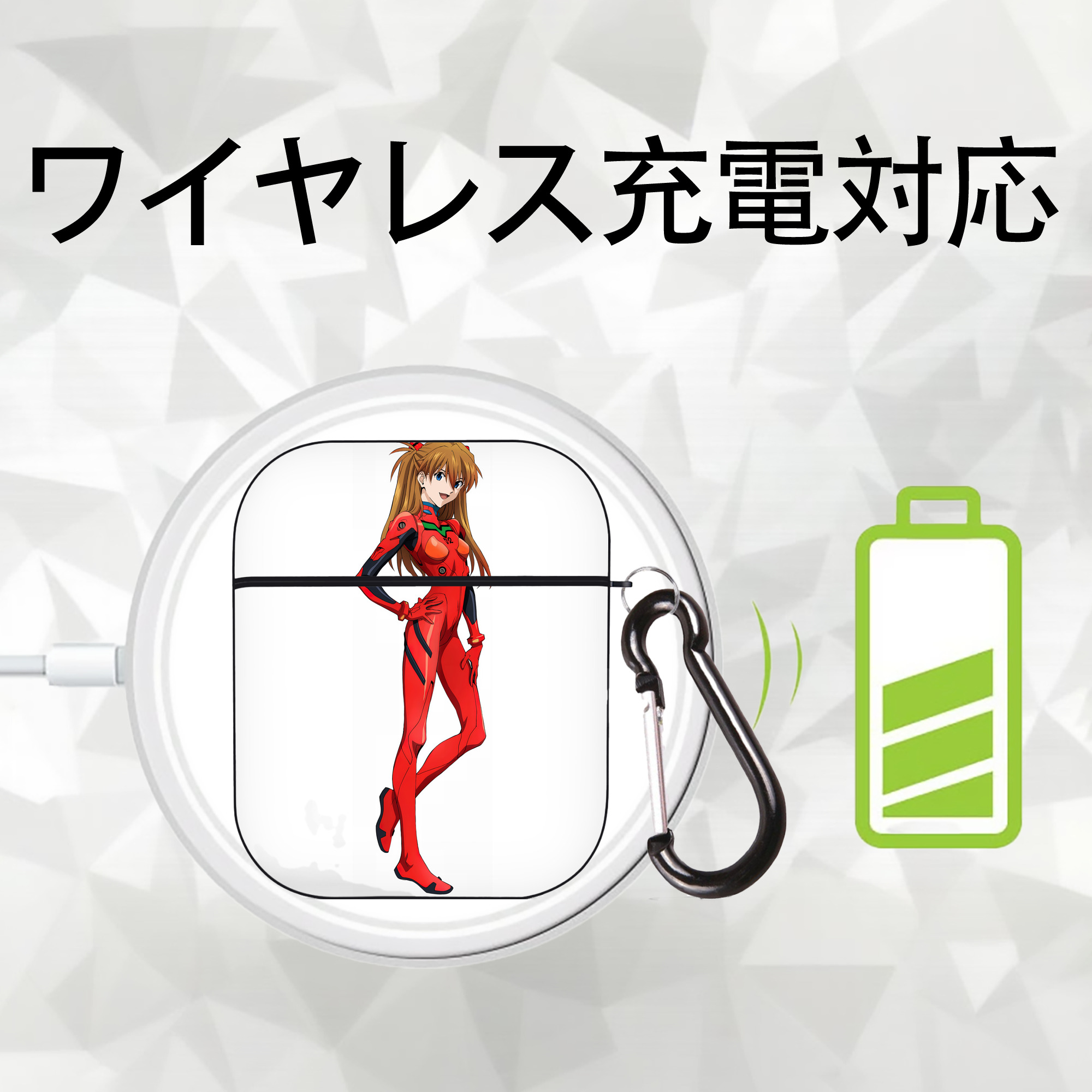 EVA 新世紀エヴァンゲリオン AirPods 第2世代保護ケース ハードシェル ブラック 耐衝撃・防指紋・カラビナ付き