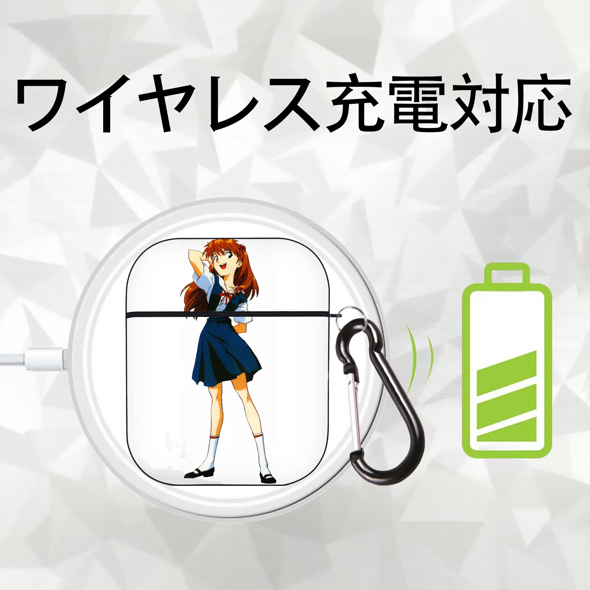 EVA 新世紀エヴァンゲリオン AirPods 第2世代保護ケース ハードシェル ブラック 耐衝撃・防指紋・カラビナ付き