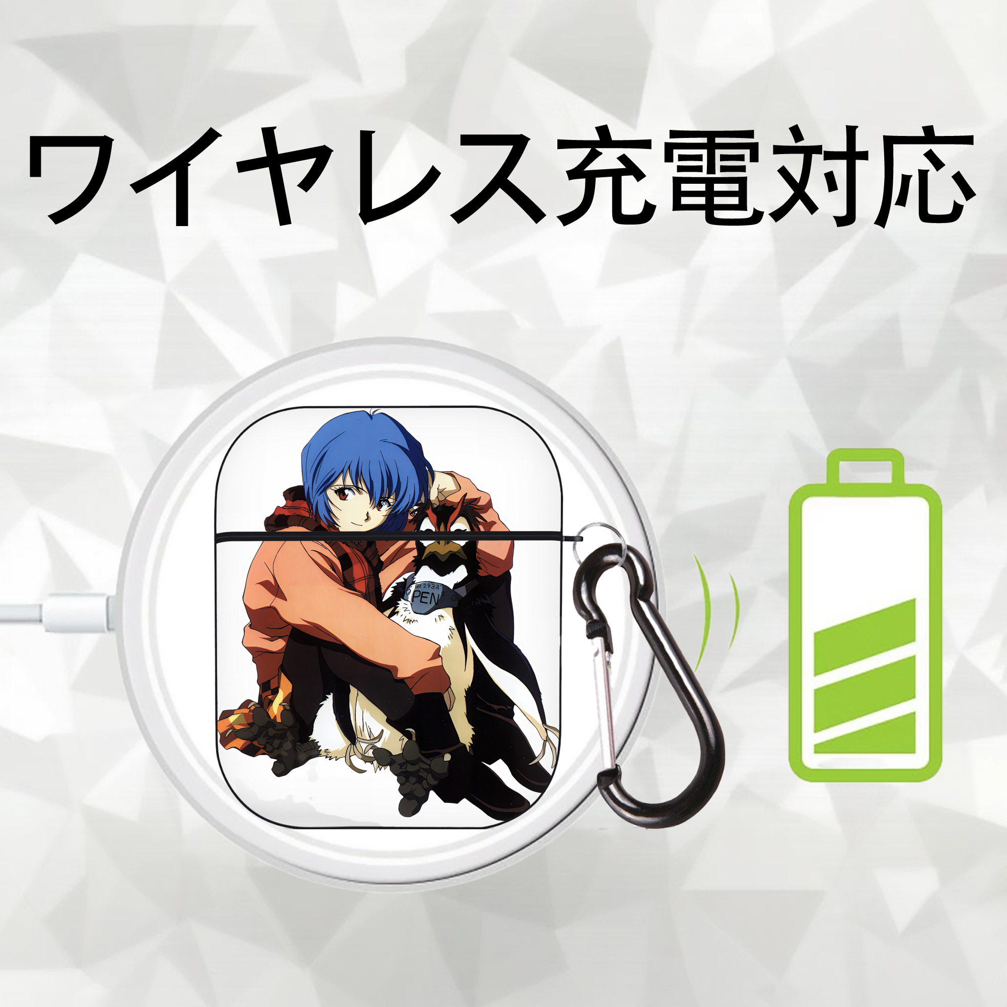 EVA 新世紀エヴァンゲリオン AirPods 第2世代保護ケース ハードシェル ブラック 耐衝撃・防指紋・カラビナ付き