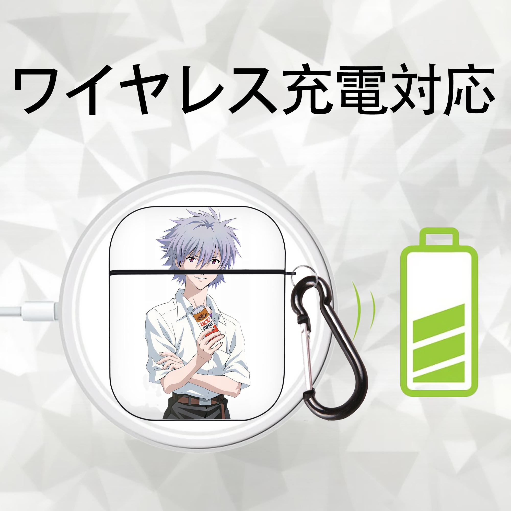EVA 新世紀エヴァンゲリオン AirPods 第2世代保護ケース ハードシェル ブラック 耐衝撃・防指紋・カラビナ付き