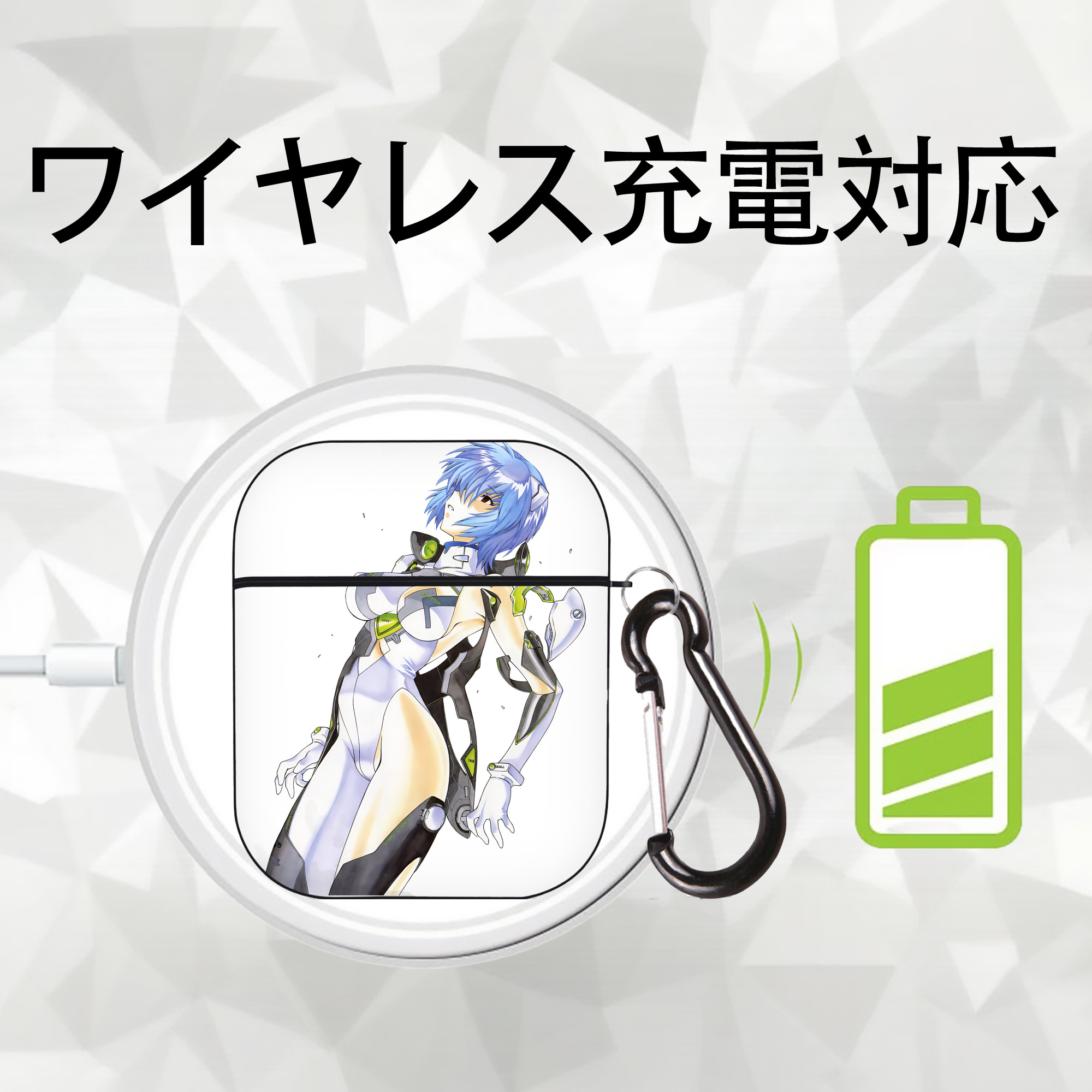 EVA 新世紀エヴァンゲリオン AirPods 第2世代保護ケース ハードシェル ブラック 耐衝撃・防指紋・カラビナ付き