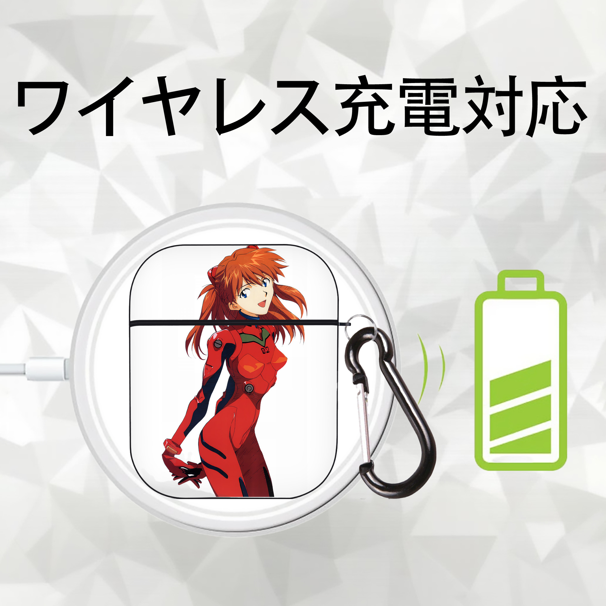 EVA 新世紀エヴァンゲリオン AirPods 第2世代保護ケース ハードシェル ブラック 耐衝撃・防指紋・カラビナ付き
