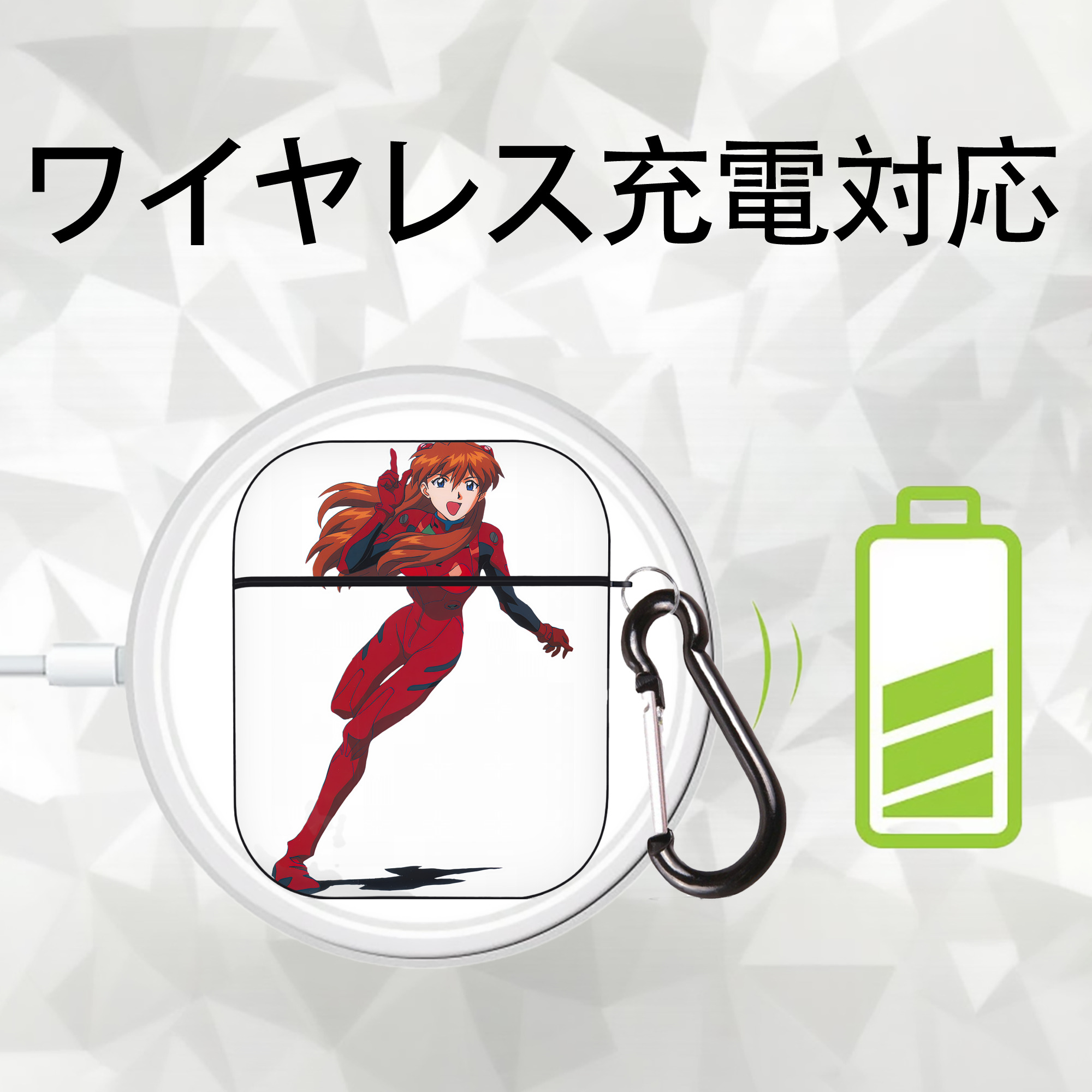 EVA 新世紀エヴァンゲリオン AirPods 第2世代保護ケース ハードシェル ブラック 耐衝撃・防指紋・カラビナ付き