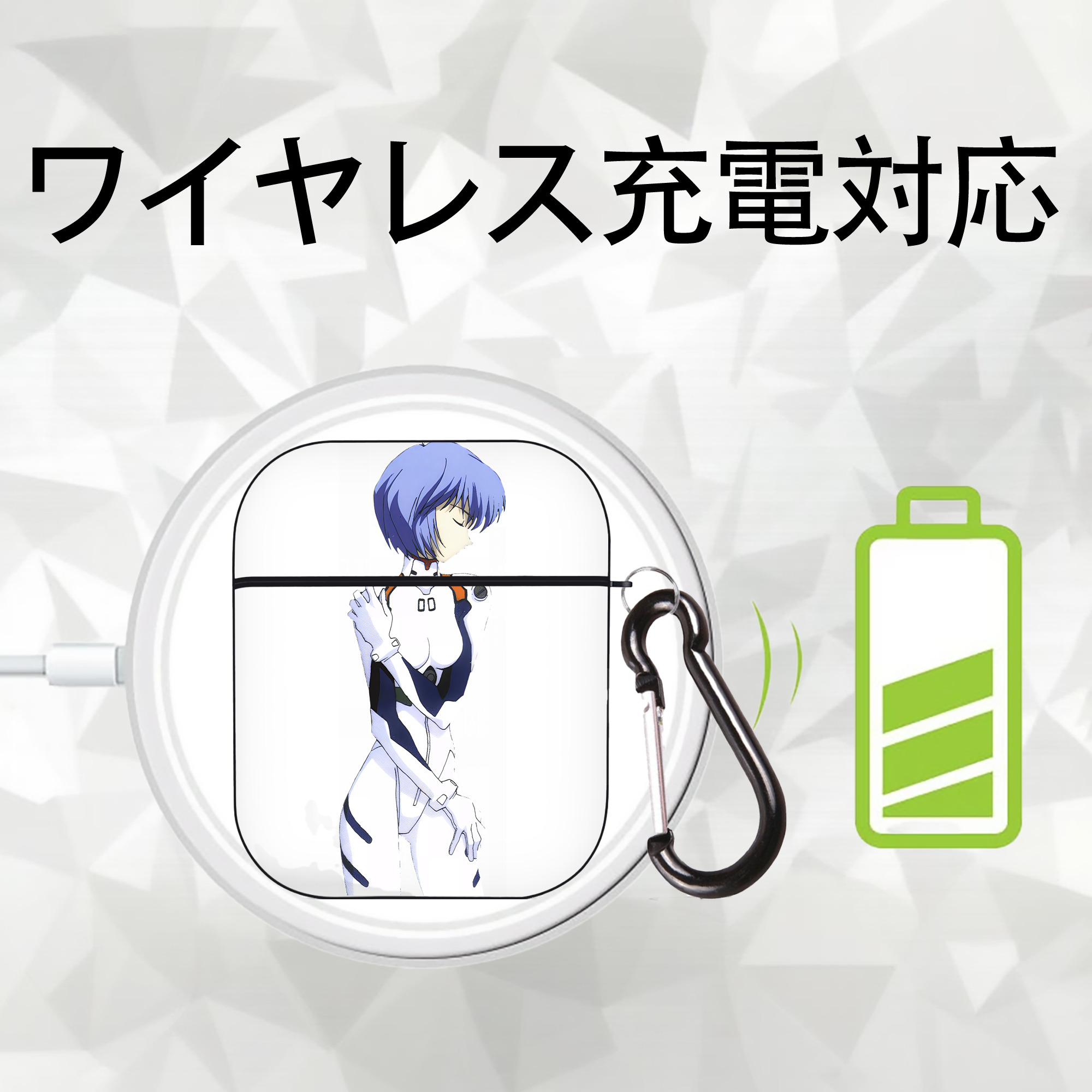 EVA 新世紀エヴァンゲリオン AirPods 第2世代保護ケース ハードシェル ブラック 耐衝撃・防指紋・カラビナ付き