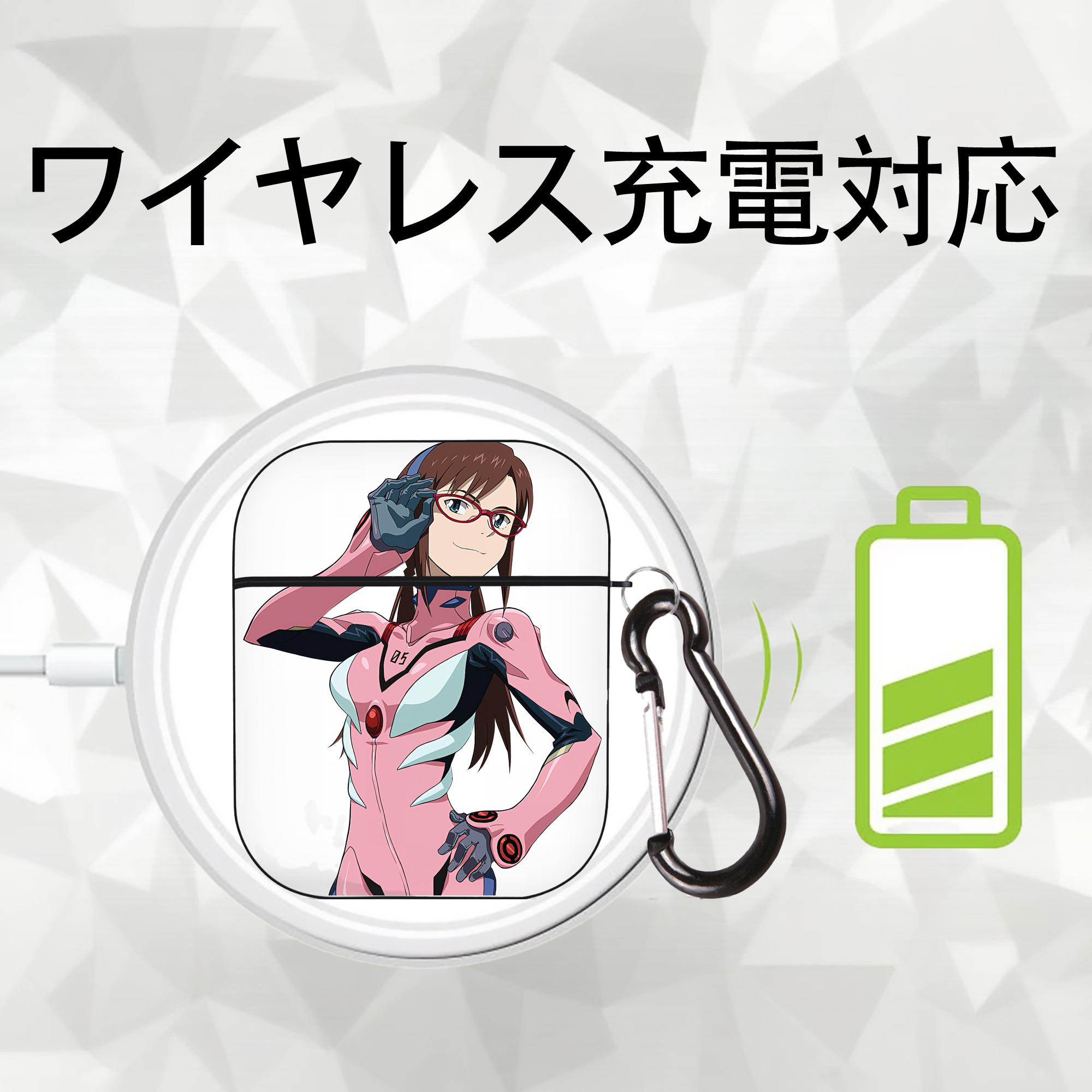 EVA 新世紀エヴァンゲリオン AirPods 第2世代保護ケース ハードシェル ブラック 耐衝撃・防指紋・カラビナ付き