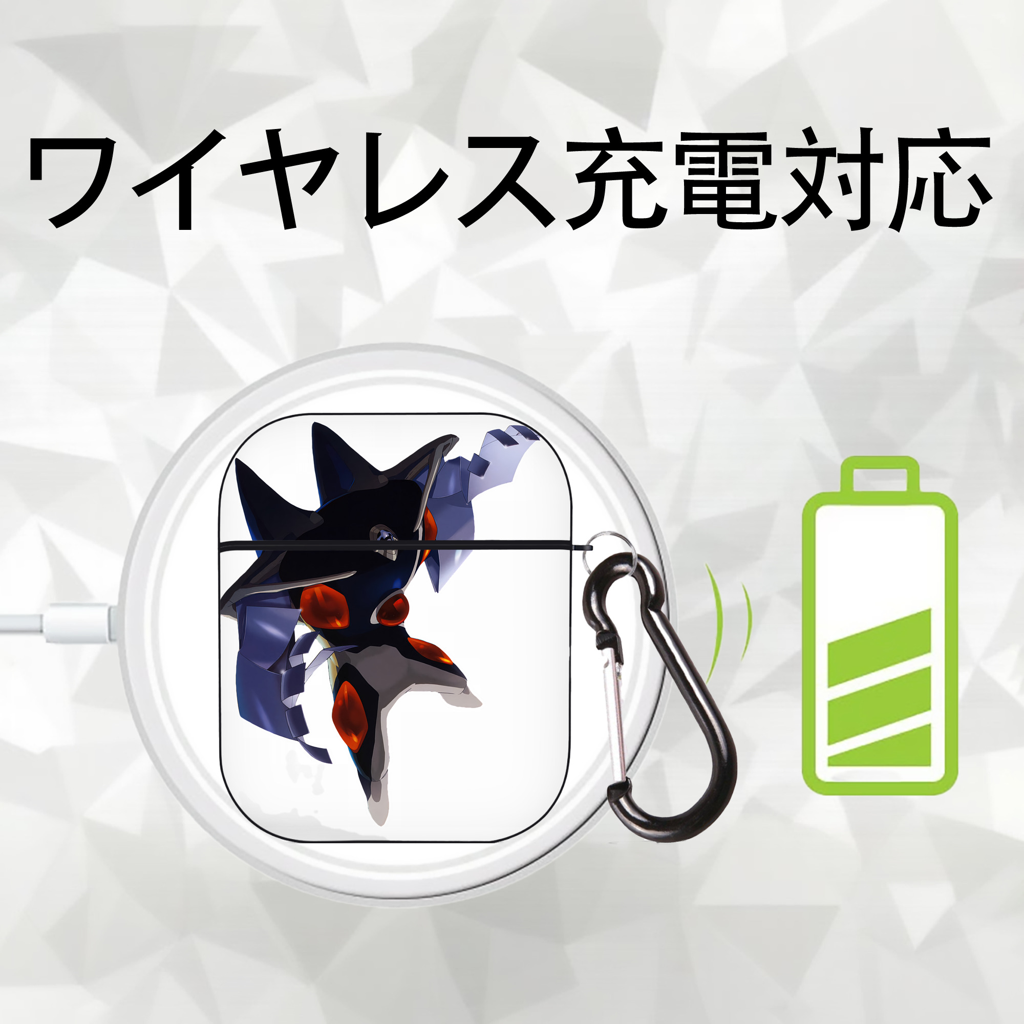 EVA 新世紀エヴァンゲリオン AirPods 第2世代保護ケース ハードシェル ブラック 耐衝撃・防指紋・カラビナ付き