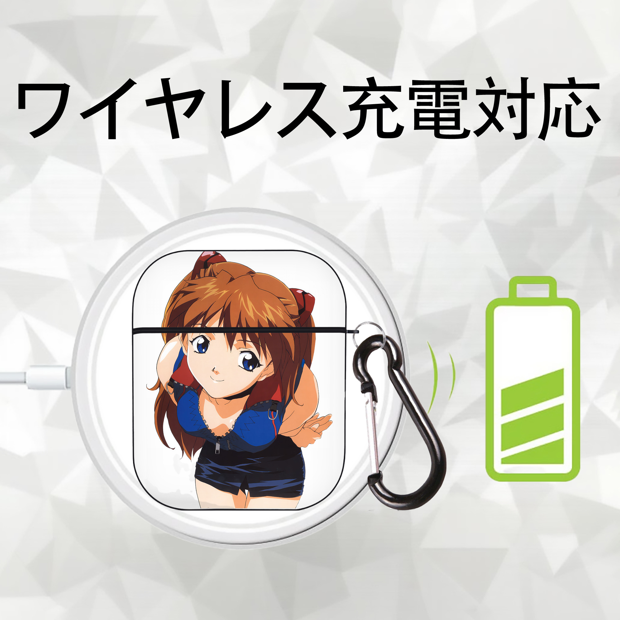 EVA 新世紀エヴァンゲリオン AirPods 第2世代保護ケース ハードシェル ブラック 耐衝撃・防指紋・カラビナ付き