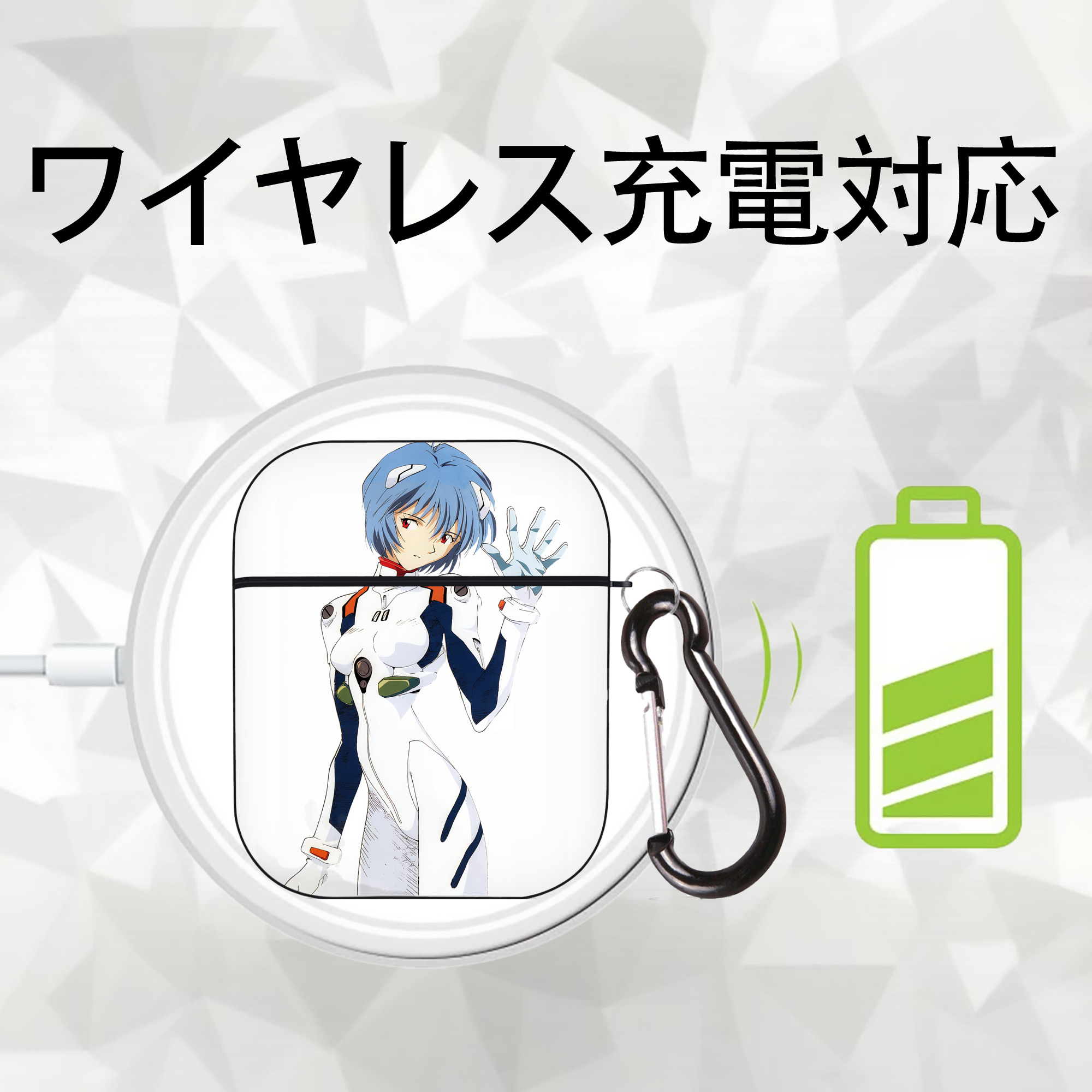 EVA 新世紀エヴァンゲリオン AirPods 第2世代保護ケース ハードシェル ブラック 耐衝撃・防指紋・カラビナ付き