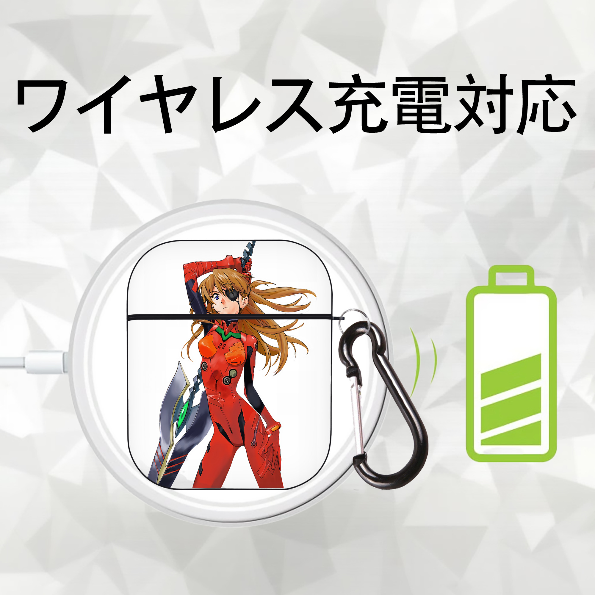 EVA 新世紀エヴァンゲリオン AirPods 第2世代保護ケース ハードシェル ブラック 耐衝撃・防指紋・カラビナ付き