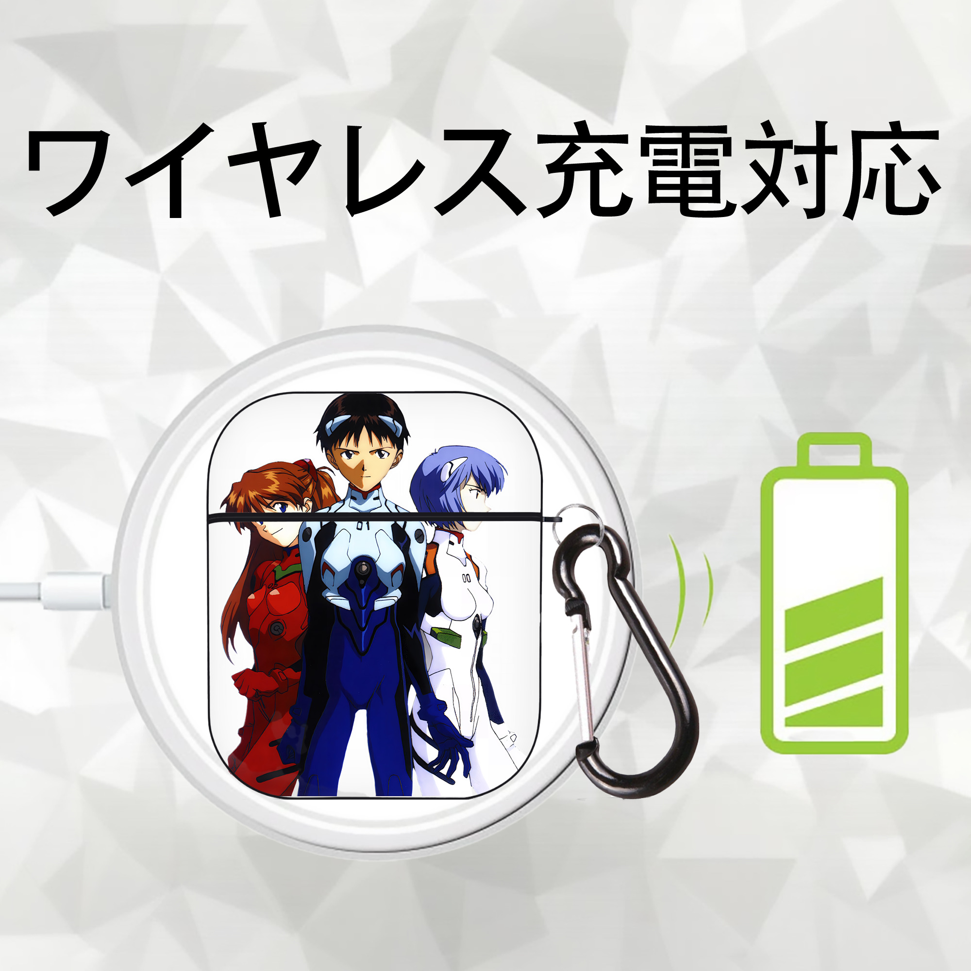 EVA 新世紀エヴァンゲリオン AirPods 第2世代保護ケース ハードシェル ブラック 耐衝撃・防指紋・カラビナ付き