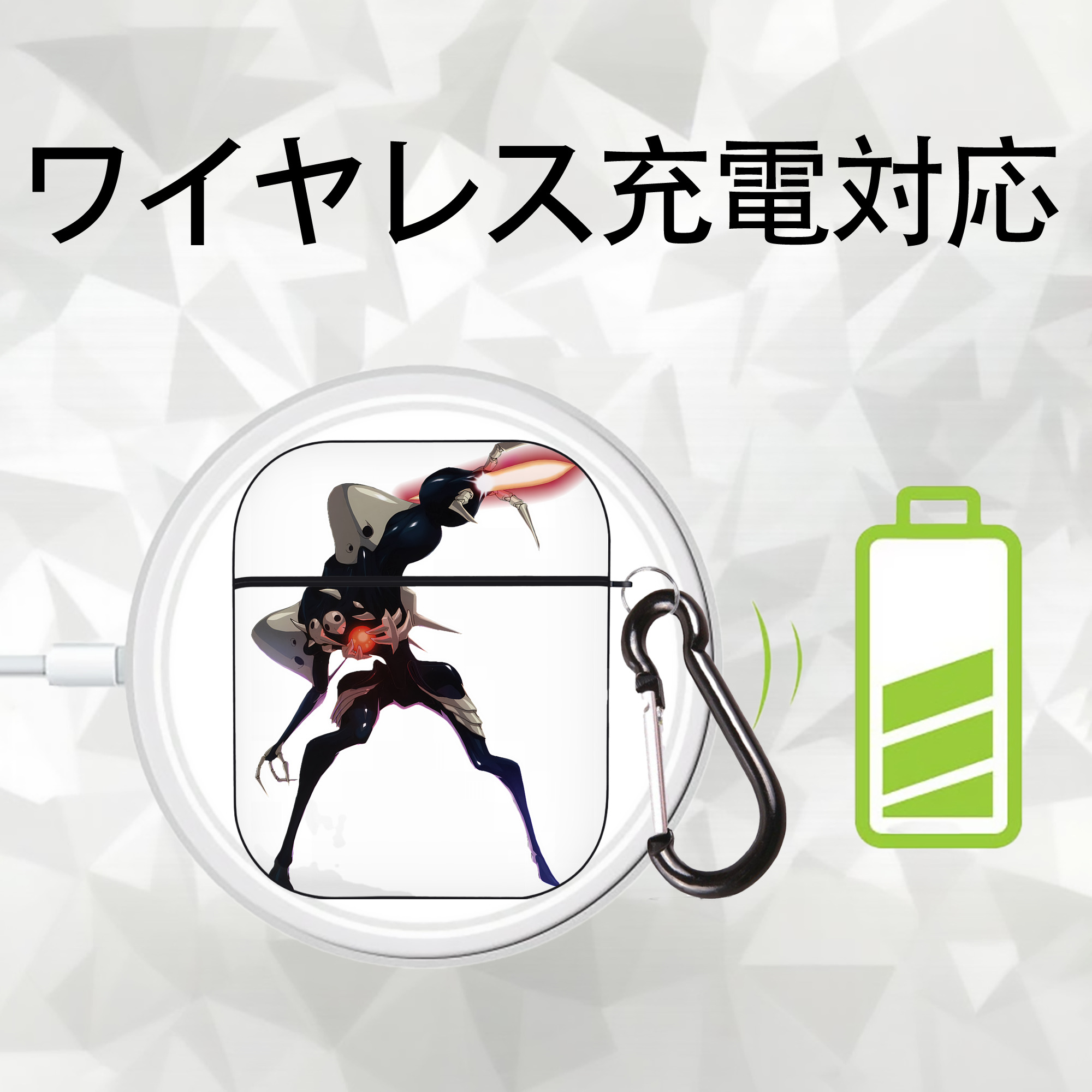 EVA 新世紀エヴァンゲリオン AirPods 第2世代保護ケース ハードシェル ブラック 耐衝撃・防指紋・カラビナ付き